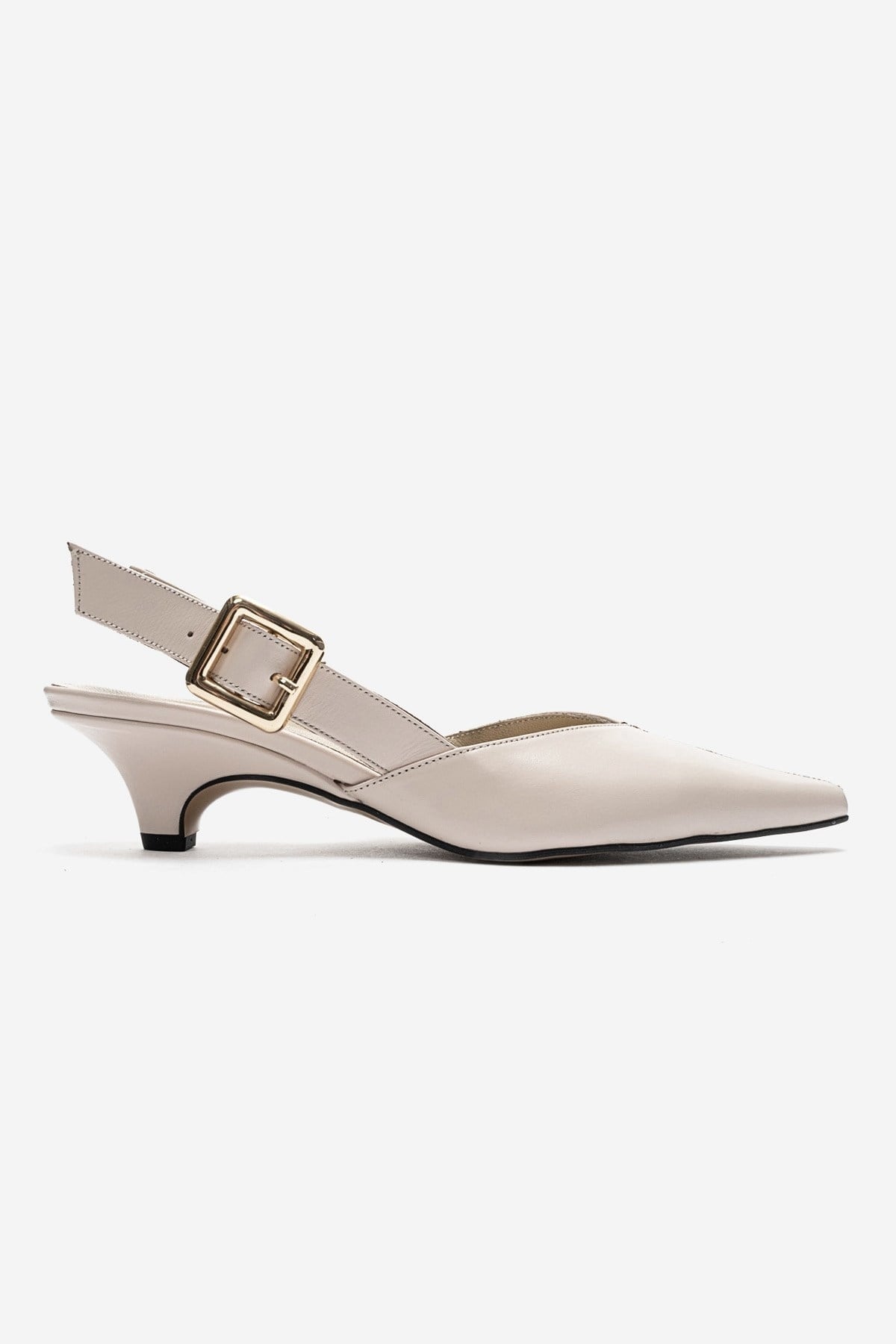 DIORIS - Cream Genuine Leather Kitten Heel Pump (Women)