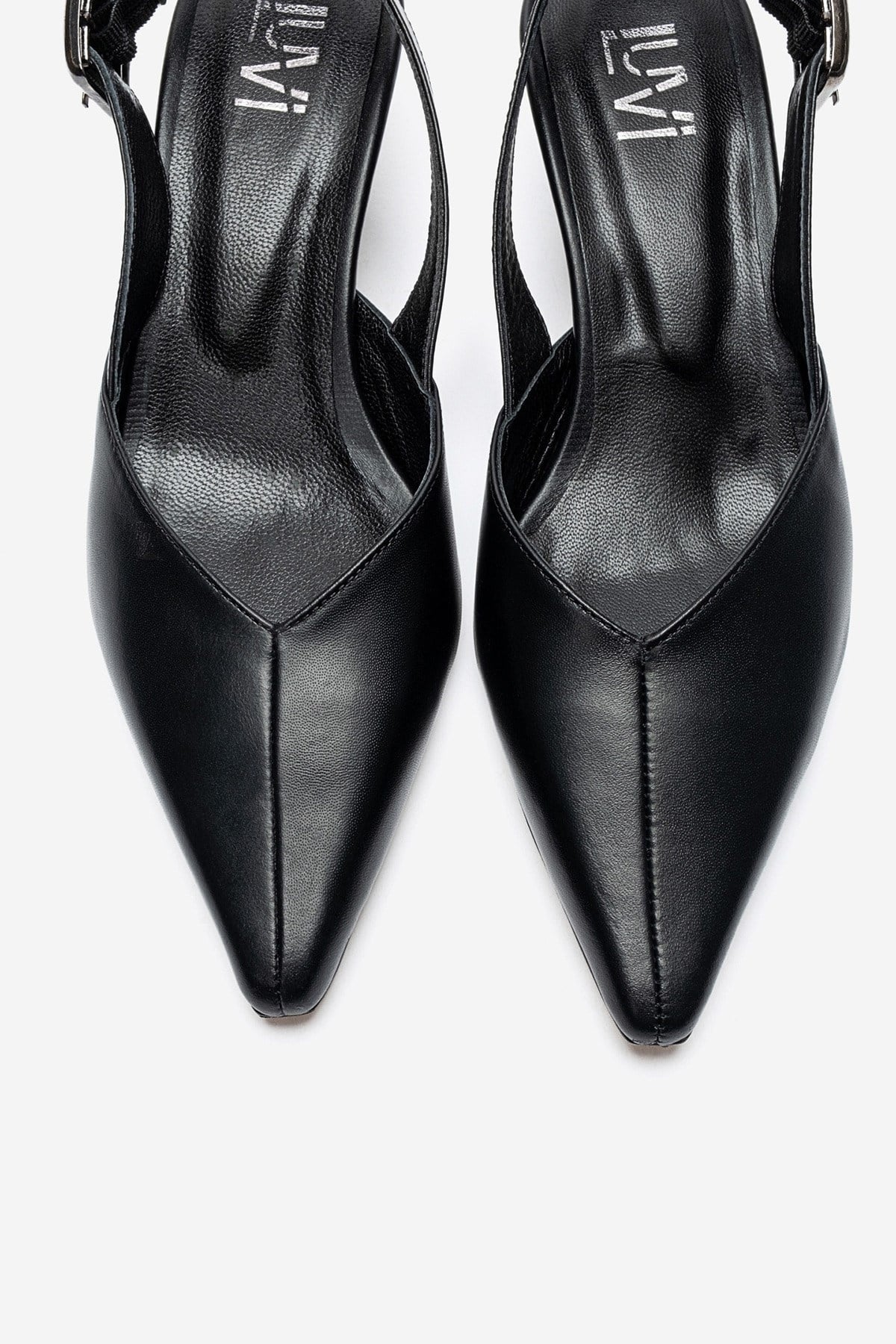 DIORIS - Black Genuine Leather Kitten Heel Pump (Women)