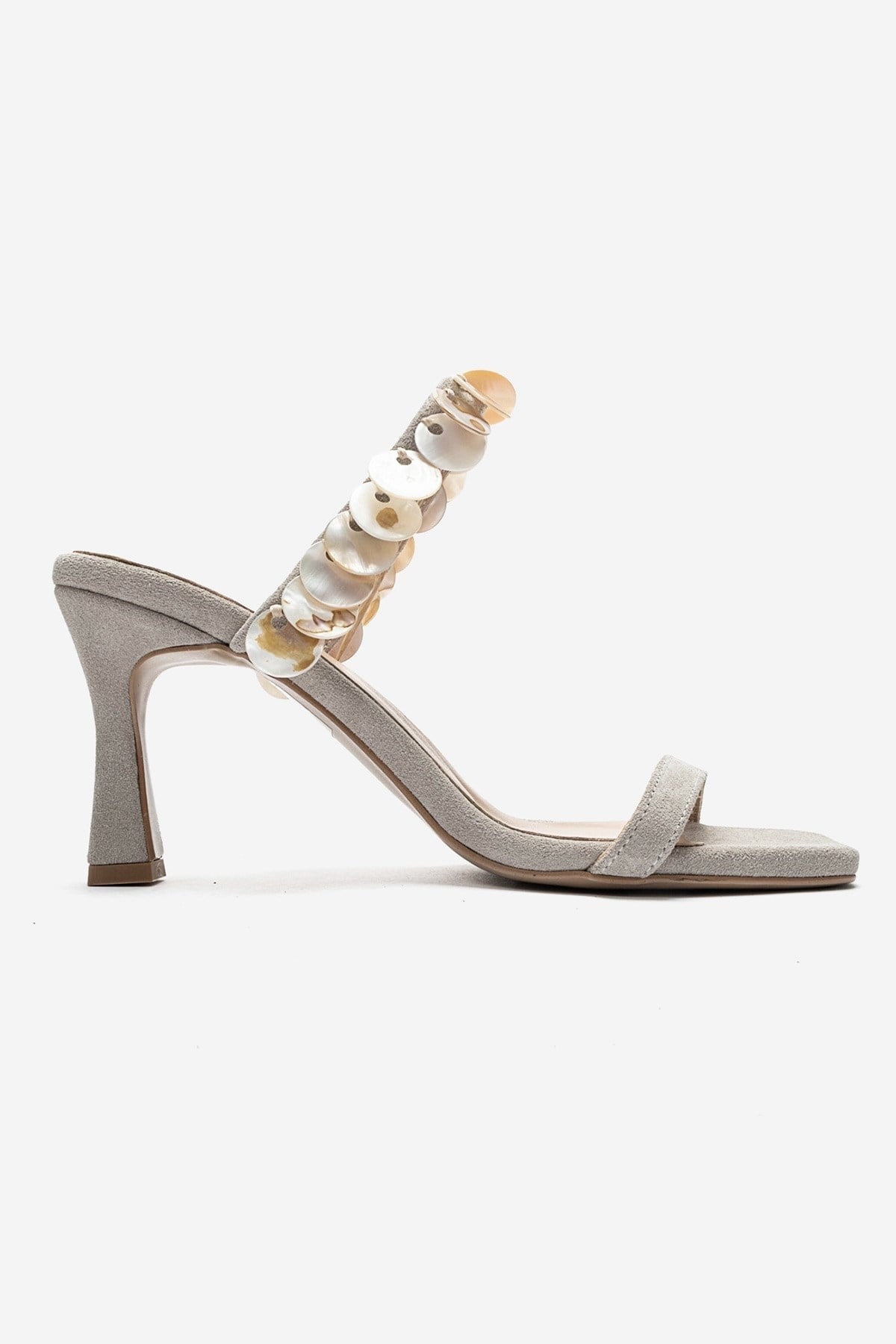 ARUND - Beige Genuine Leather Slim-Heeled Mule (Women)