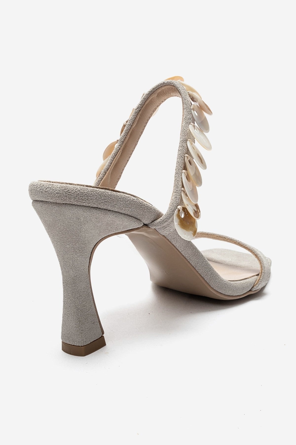 ARUND - Beige Genuine Leather Slim-Heeled Mule (Women)