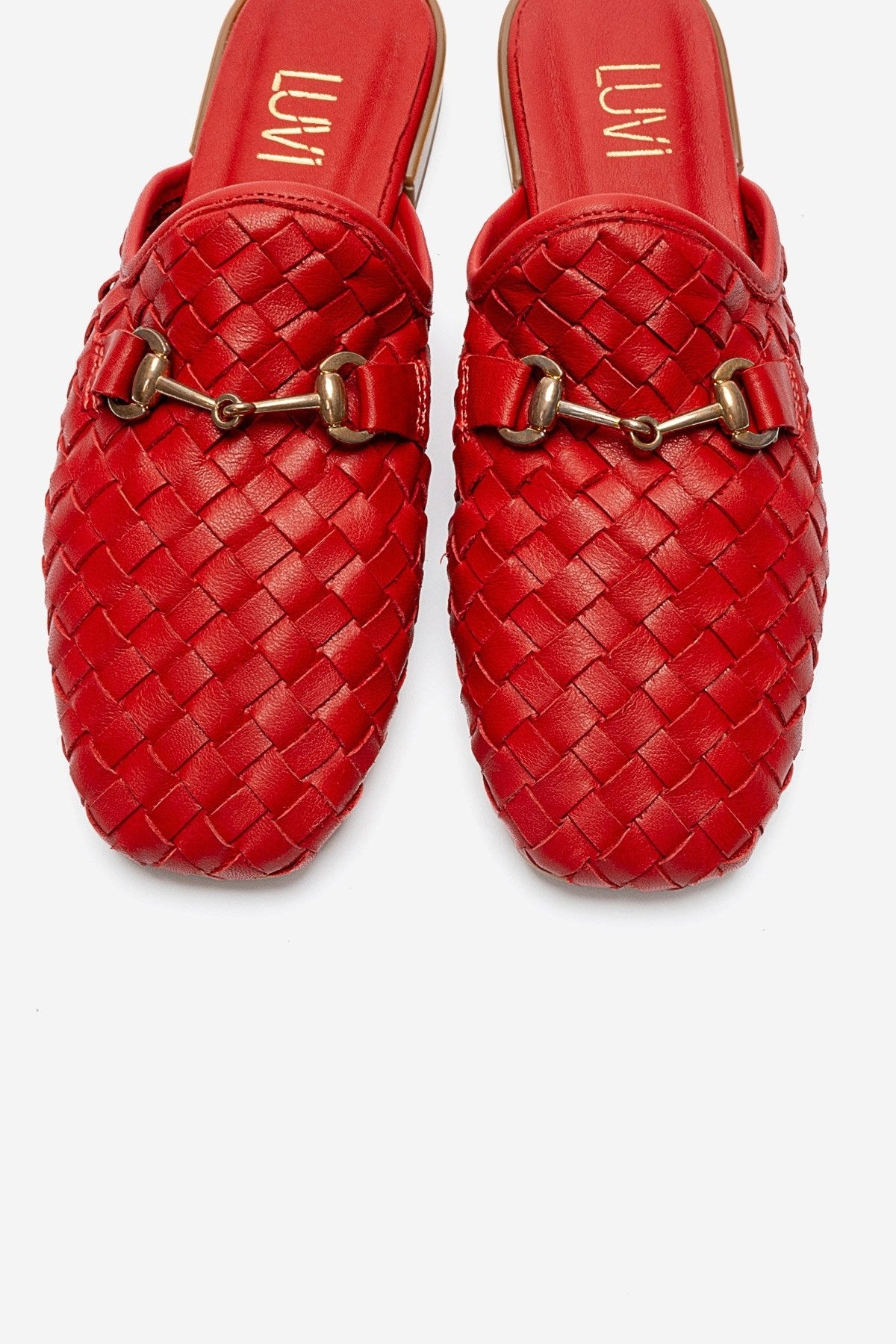Senia - Red Genuine Leather Mule (Women)