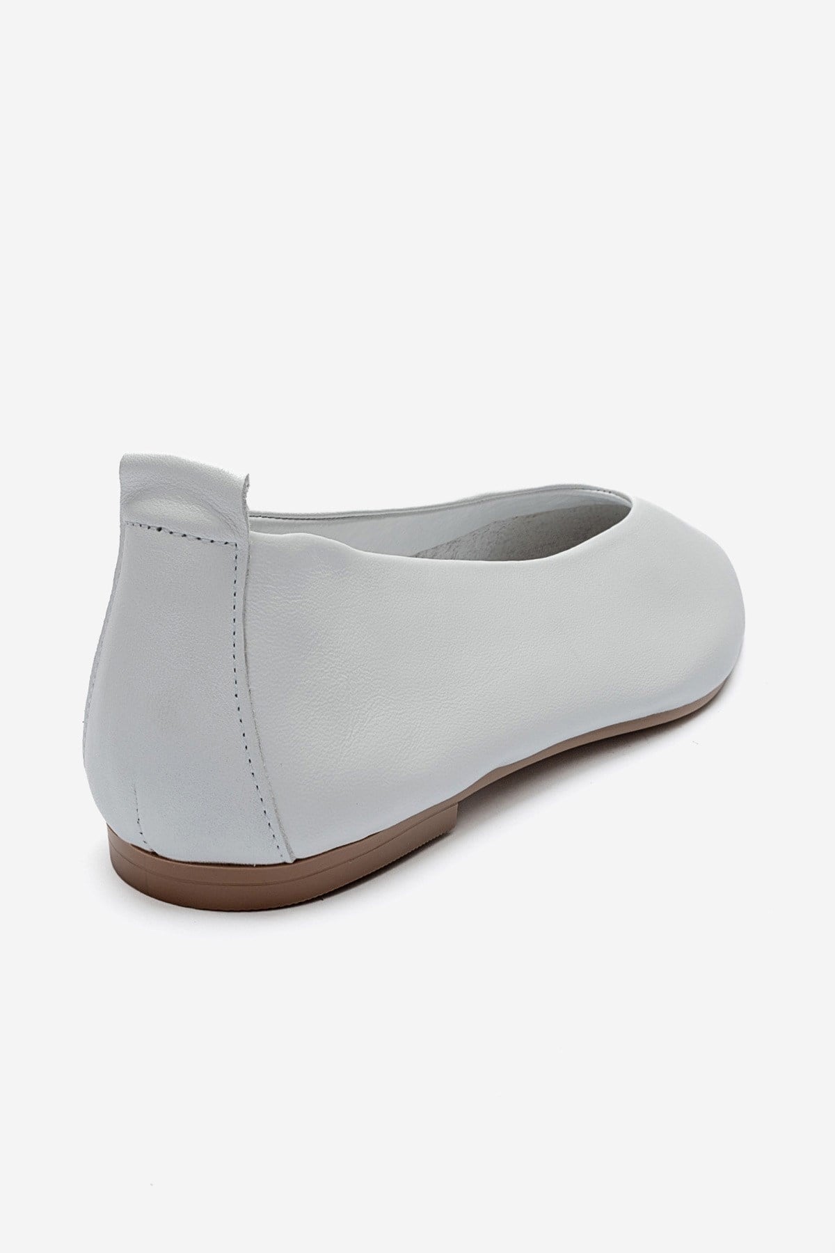 JENAS - White Genuine Leather Ballet Flat (Women)