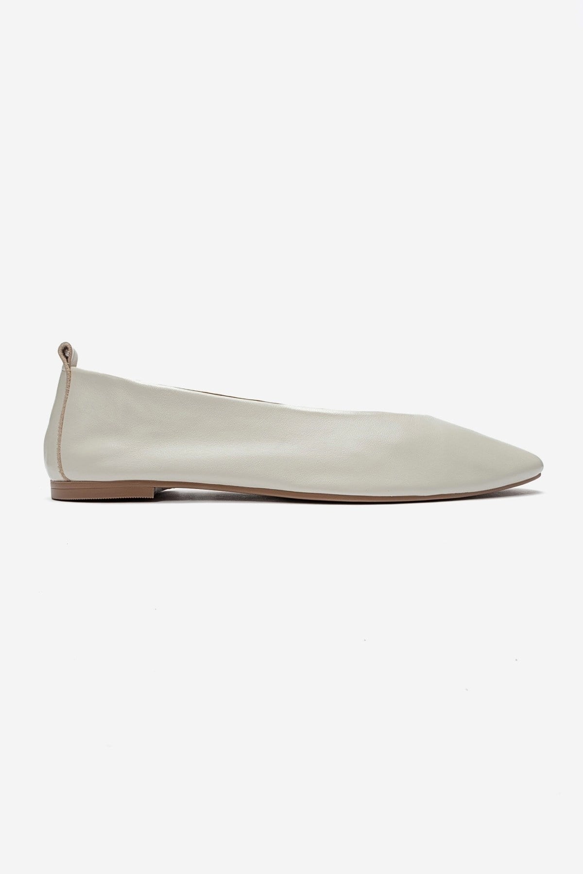 JENAS - Off-White Genuine Leather Ballet Flat (Women)