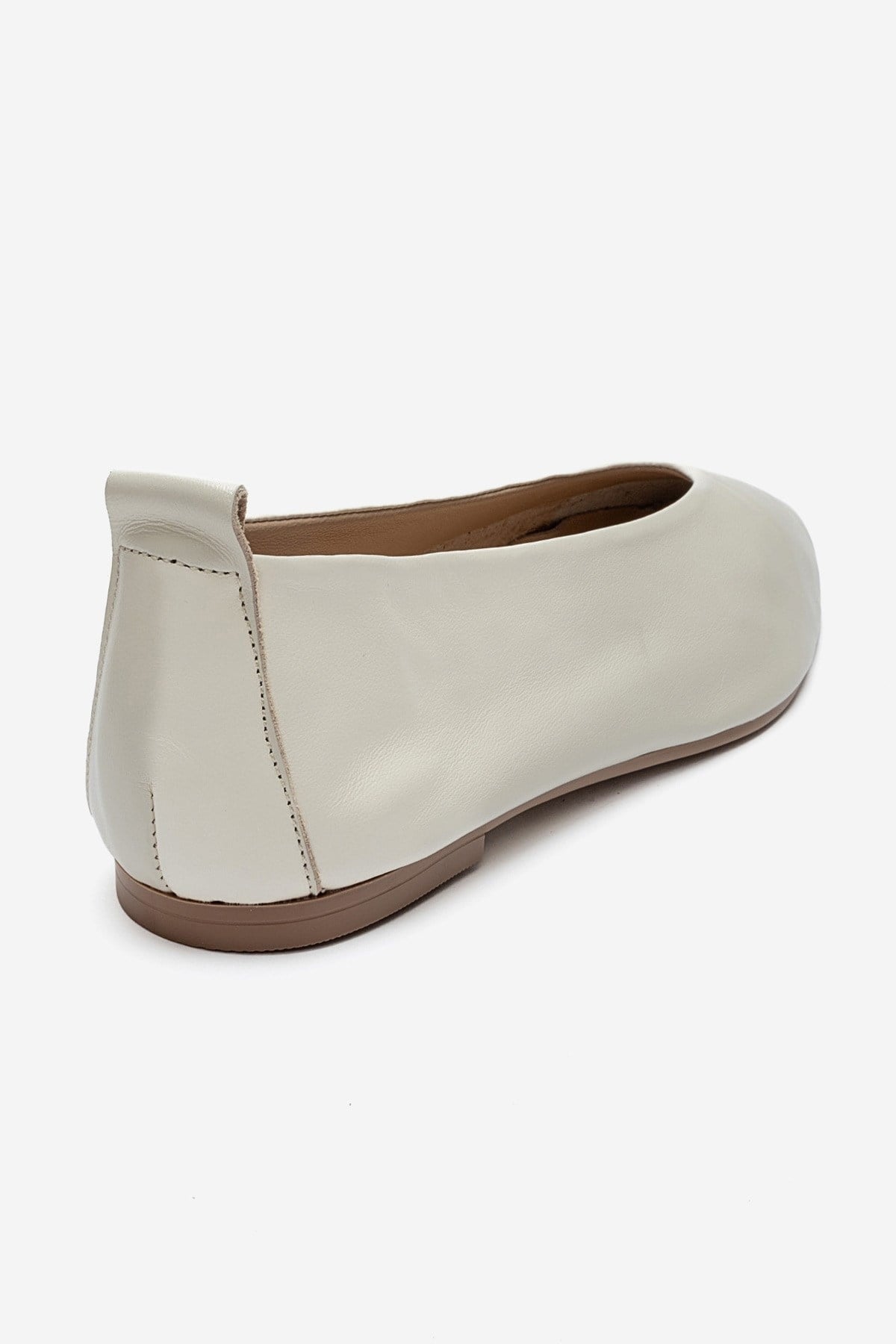 JENAS - Off-White Genuine Leather Ballet Flat (Women)