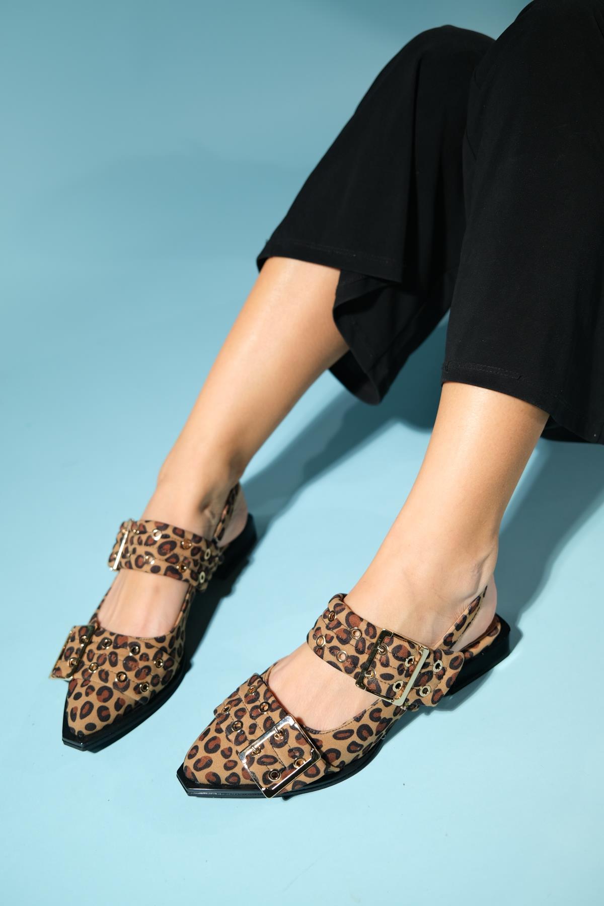 Paloma - Black Yellow Patterned Gold Buckle Sandal (Women)