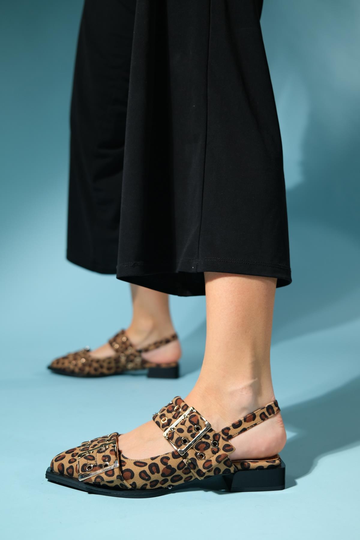 Paloma - Black Yellow Patterned Gold Buckle Sandal (Women)
