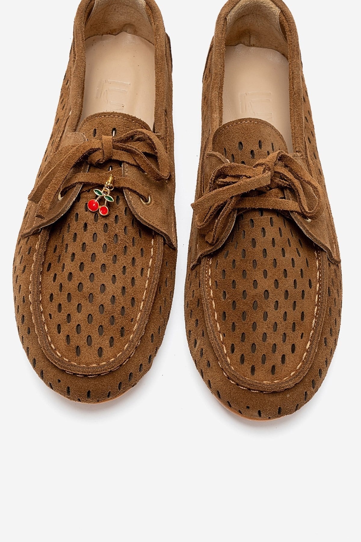 STEVO - Cognac Suede Genuine Leather Lace-Up Loafer (Women)