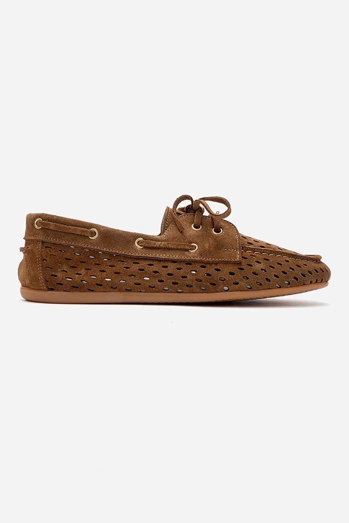 STEVO - Cognac Suede Genuine Leather Lace-Up Loafer (Women)