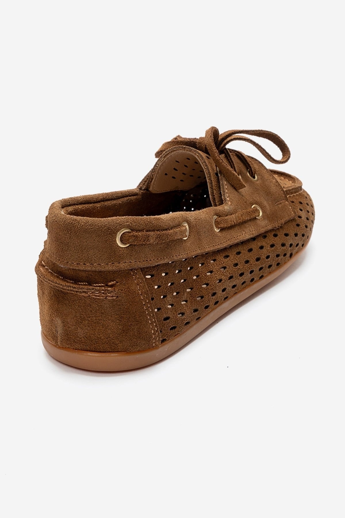 STEVO - Cognac Suede Genuine Leather Lace-Up Loafer (Women)