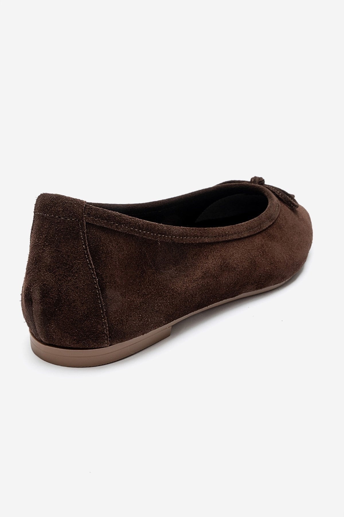 UMIEL - Brown Genuine Leather Bow Ballet Flat (Women)