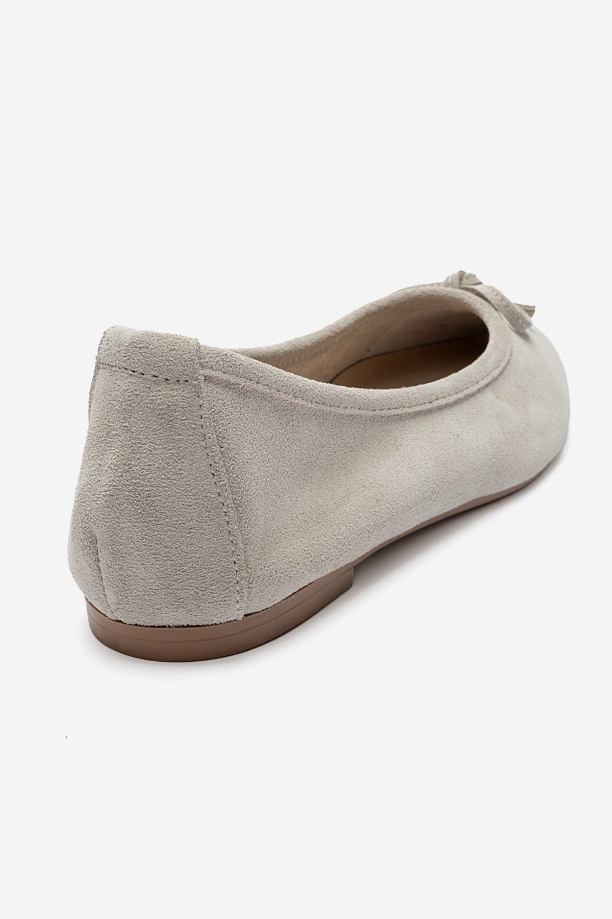 UMIEL - Beige Genuine Leather Bow Ballet Flat (Women)