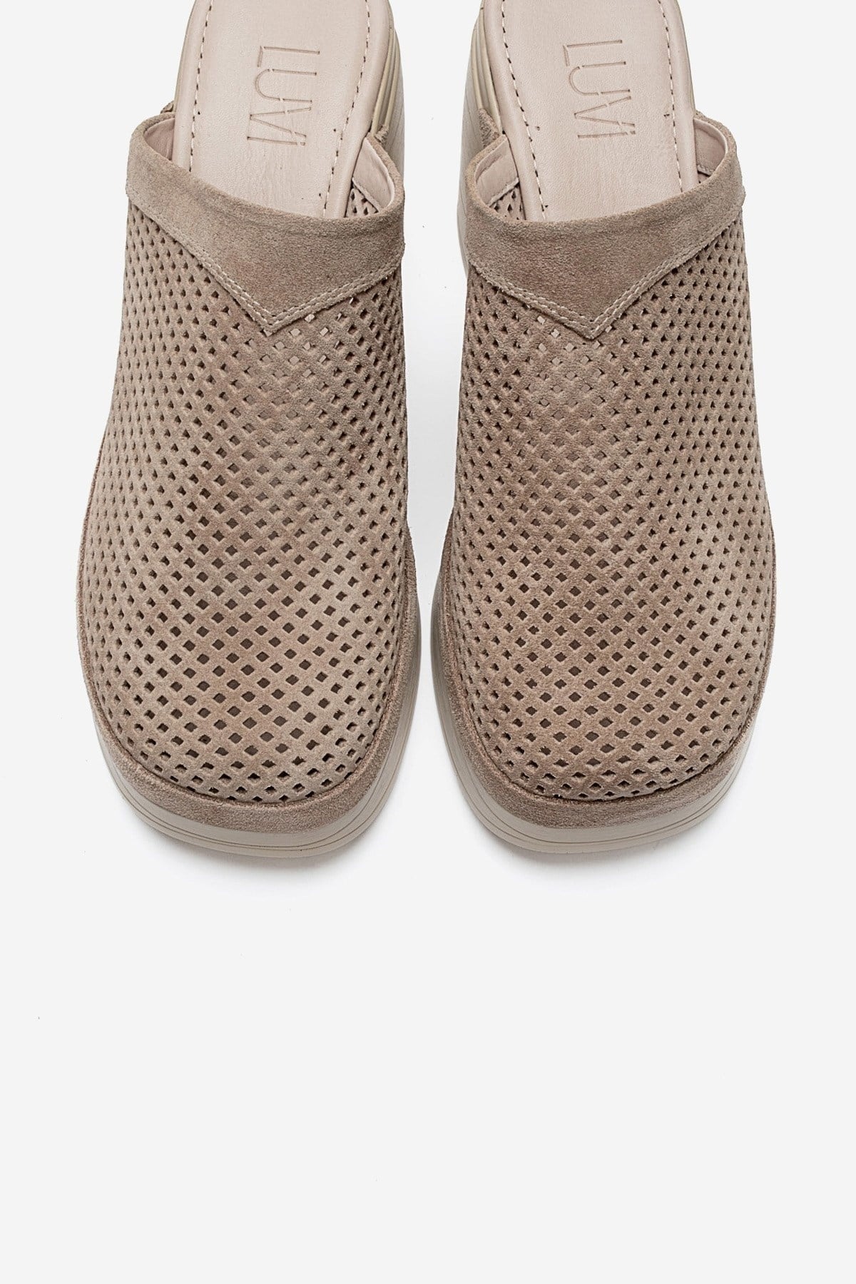 DEJAS - Stone Genuine Suede Leather Block Heel Slide (Women)