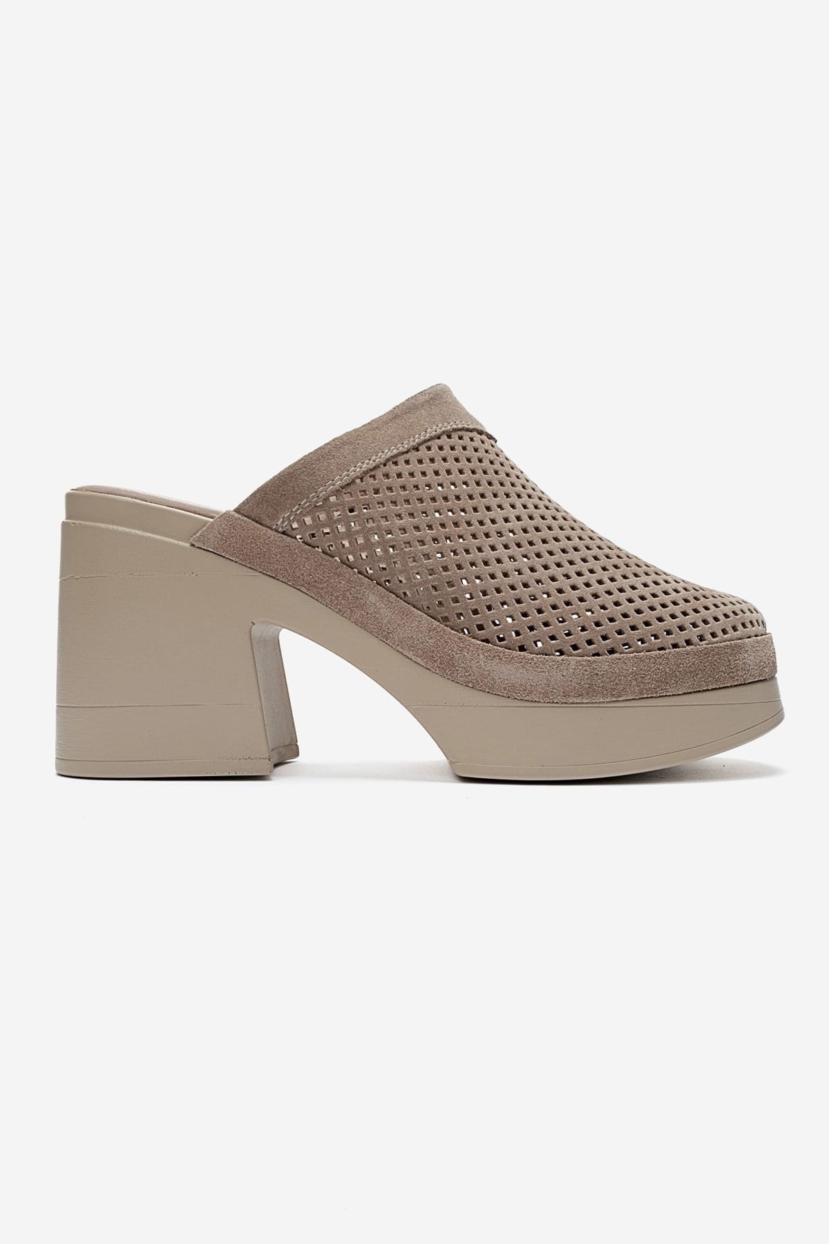 DEJAS - Stone Genuine Suede Leather Block Heel Slide (Women)
