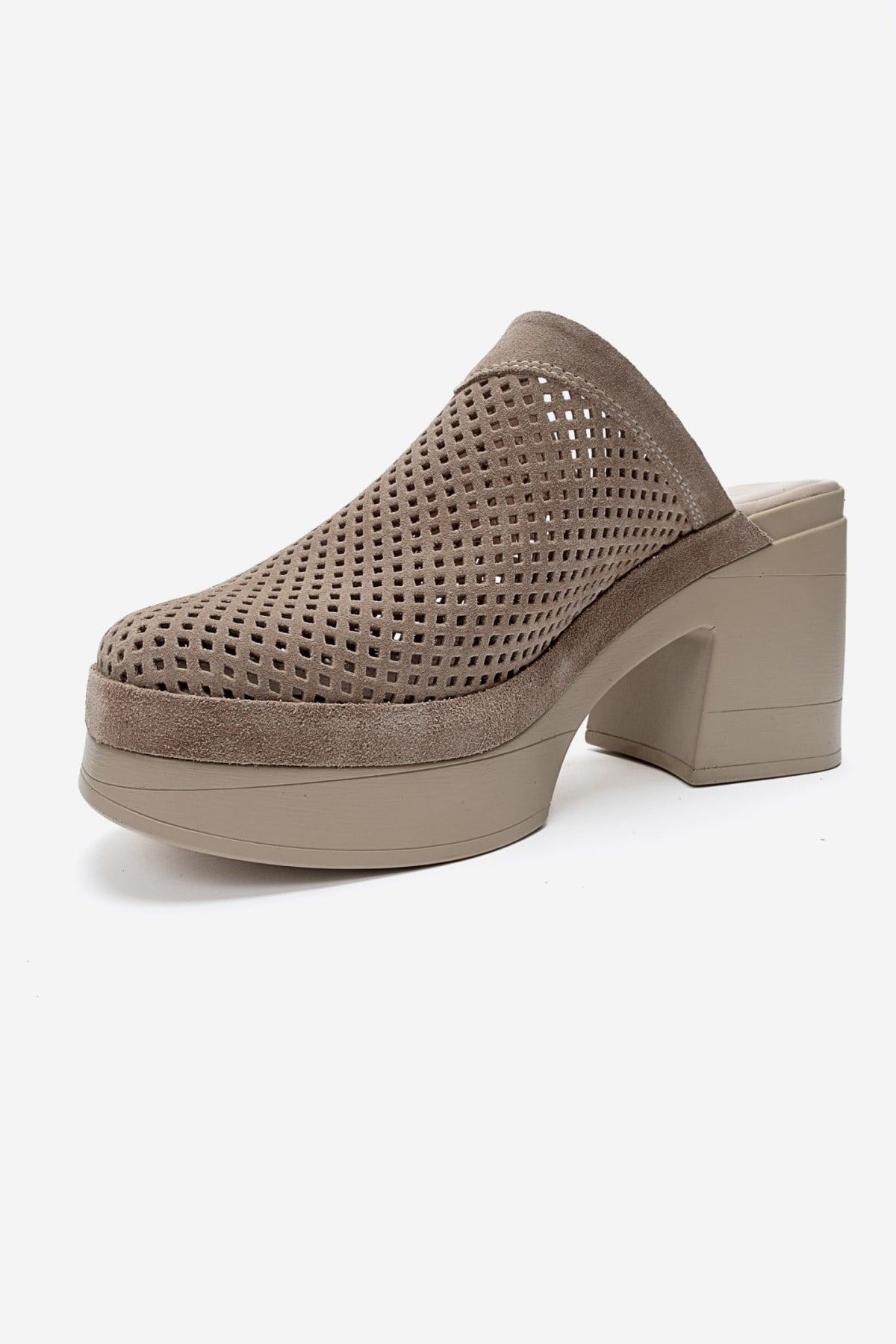DEJAS - Stone Genuine Suede Leather Block Heel Slide (Women)