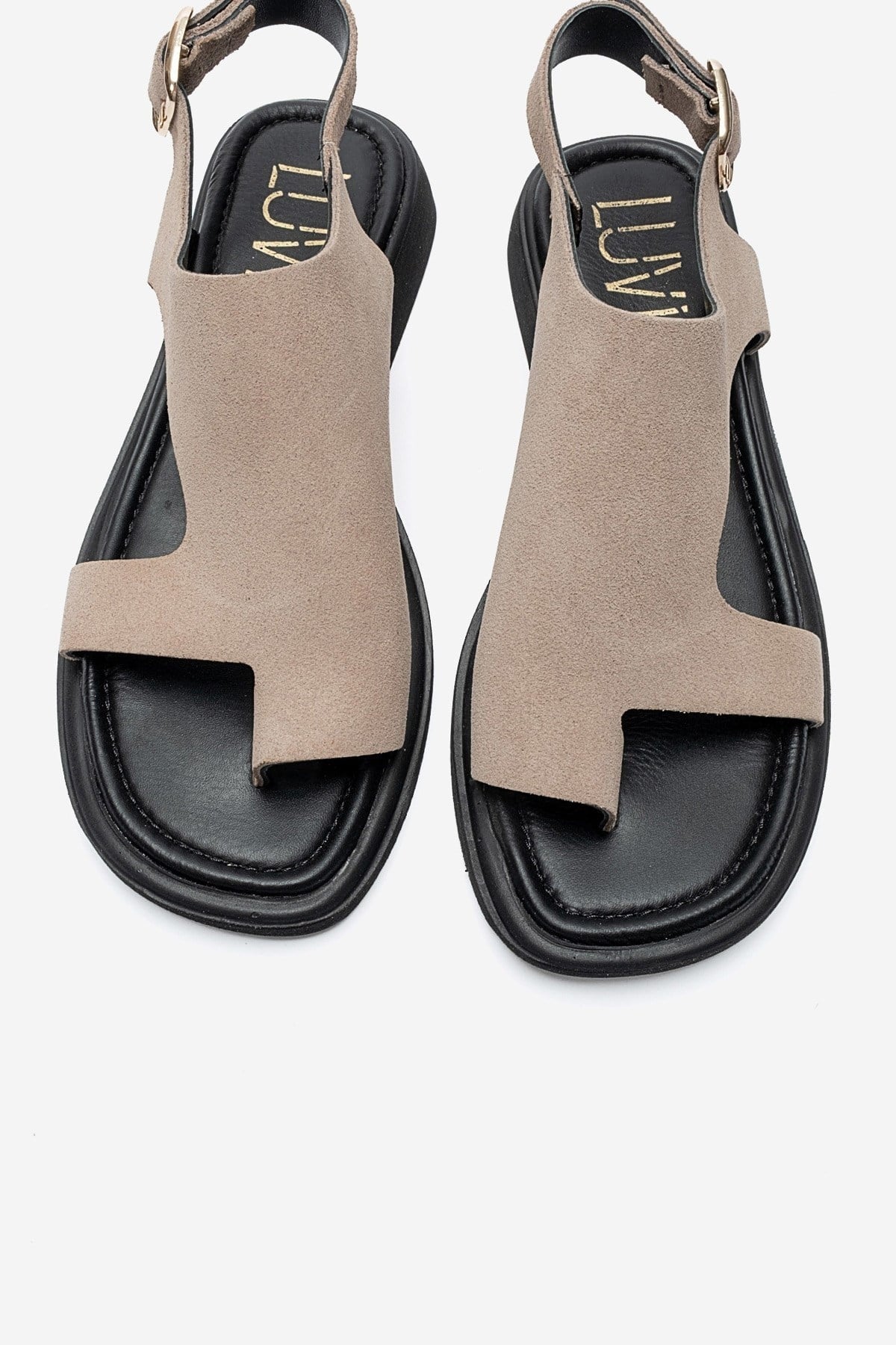 BURLEY - Taupe Genuine Leather Toe-Post Sandal (Women)