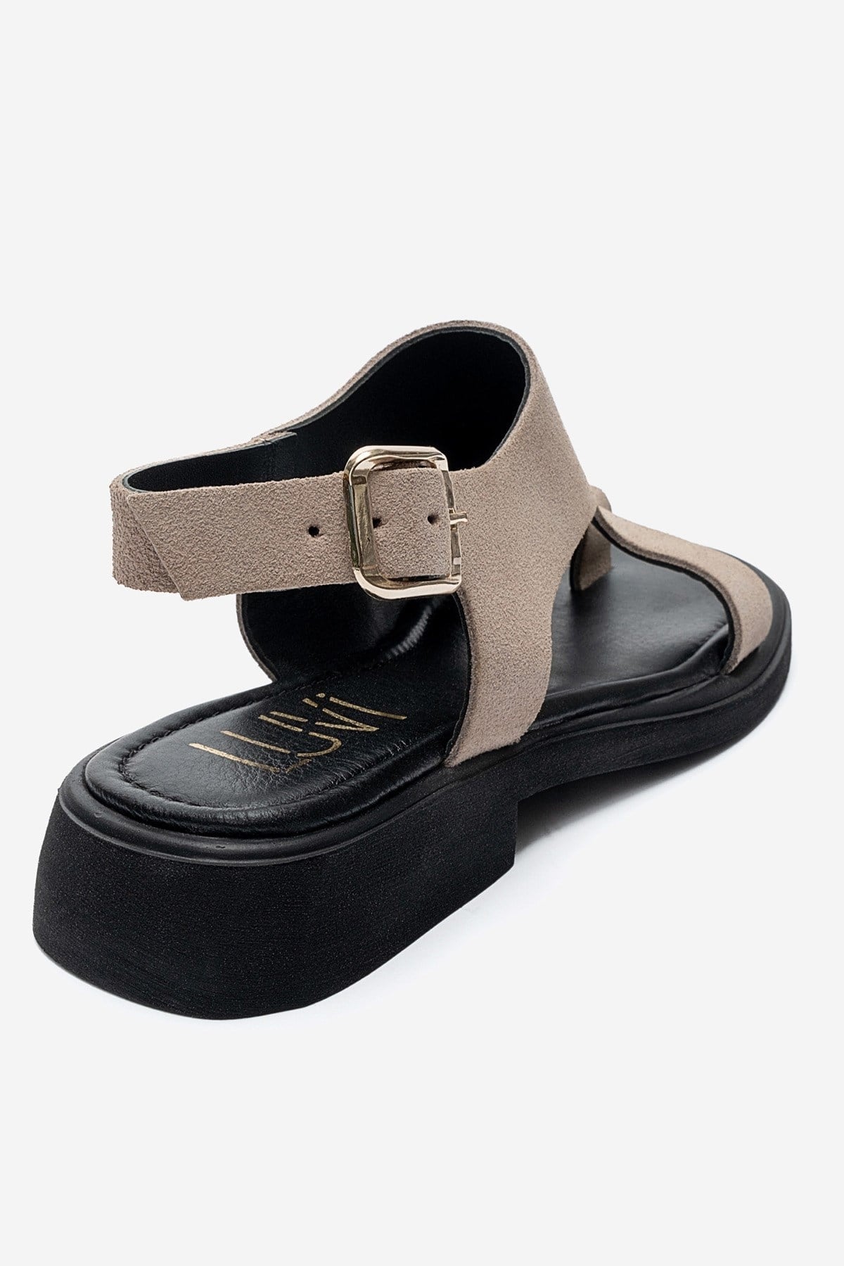 BURLEY - Taupe Genuine Leather Toe-Post Sandal (Women)