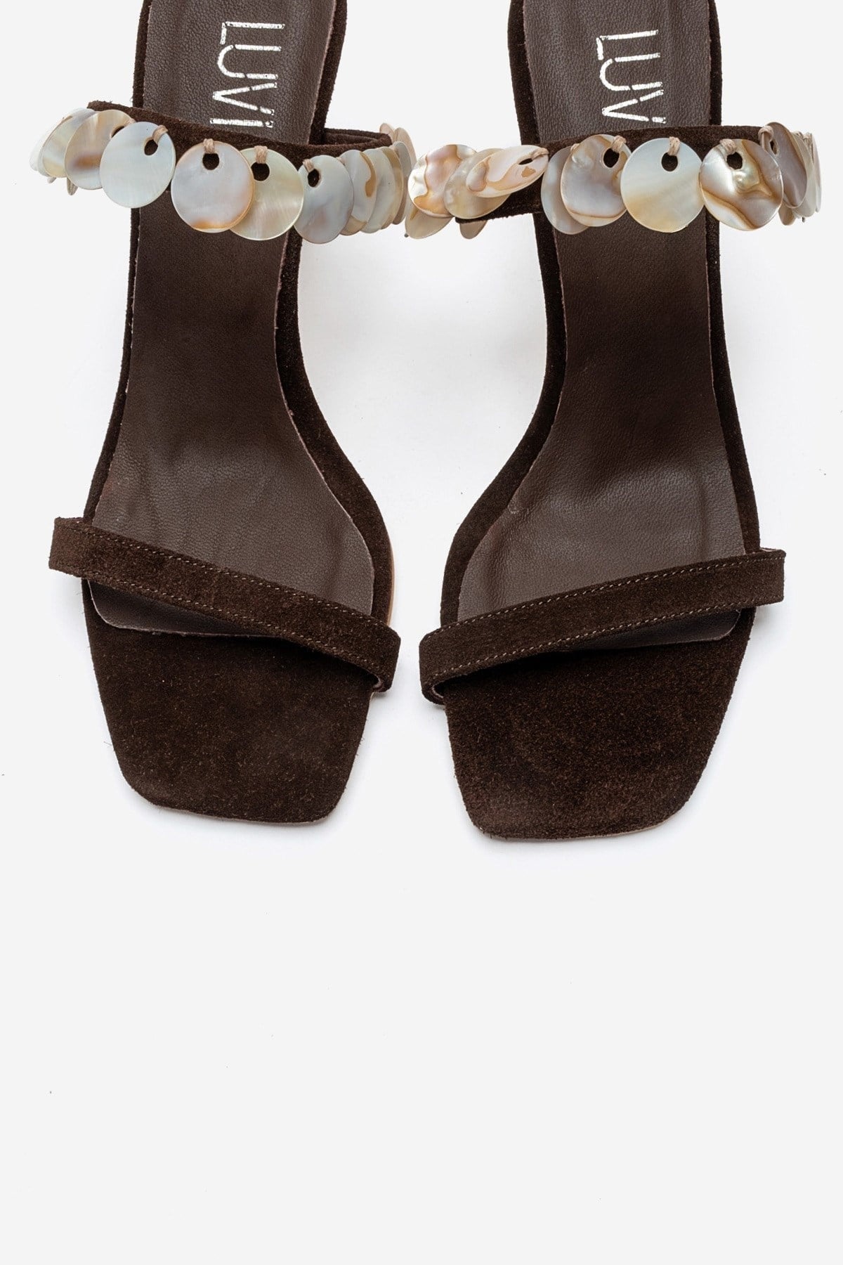 ARUND - Brown Genuine Leather Stiletto Heel Slide (Women)