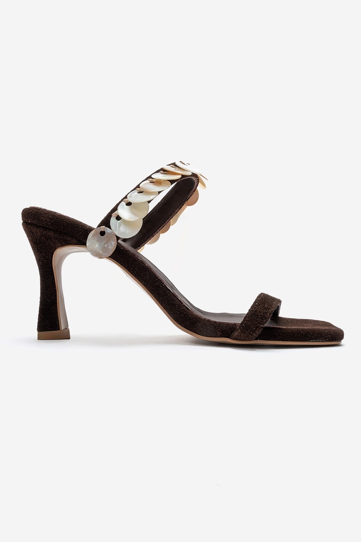 ARUND - Brown Genuine Leather Stiletto Heel Slide (Women)