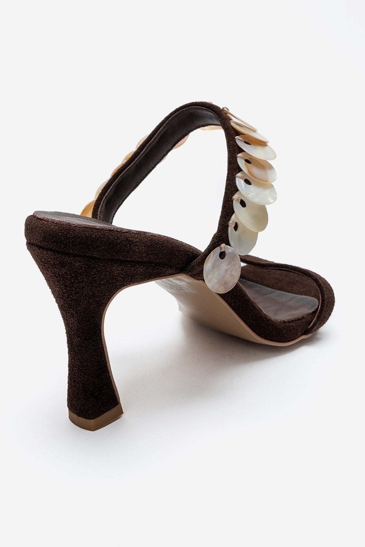 ARUND - Brown Genuine Leather Stiletto Heel Slide (Women)