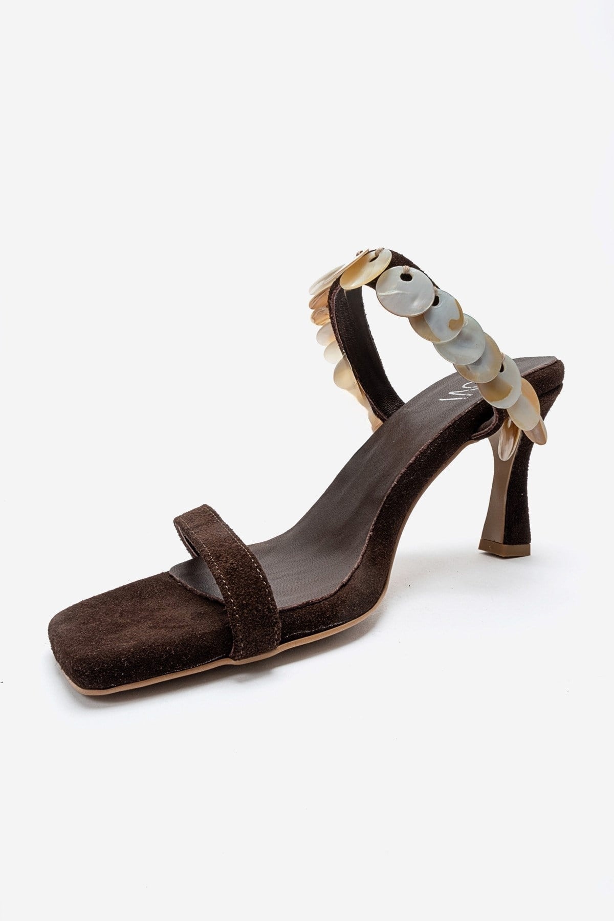 ARUND - Brown Genuine Leather Stiletto Heel Slide (Women)