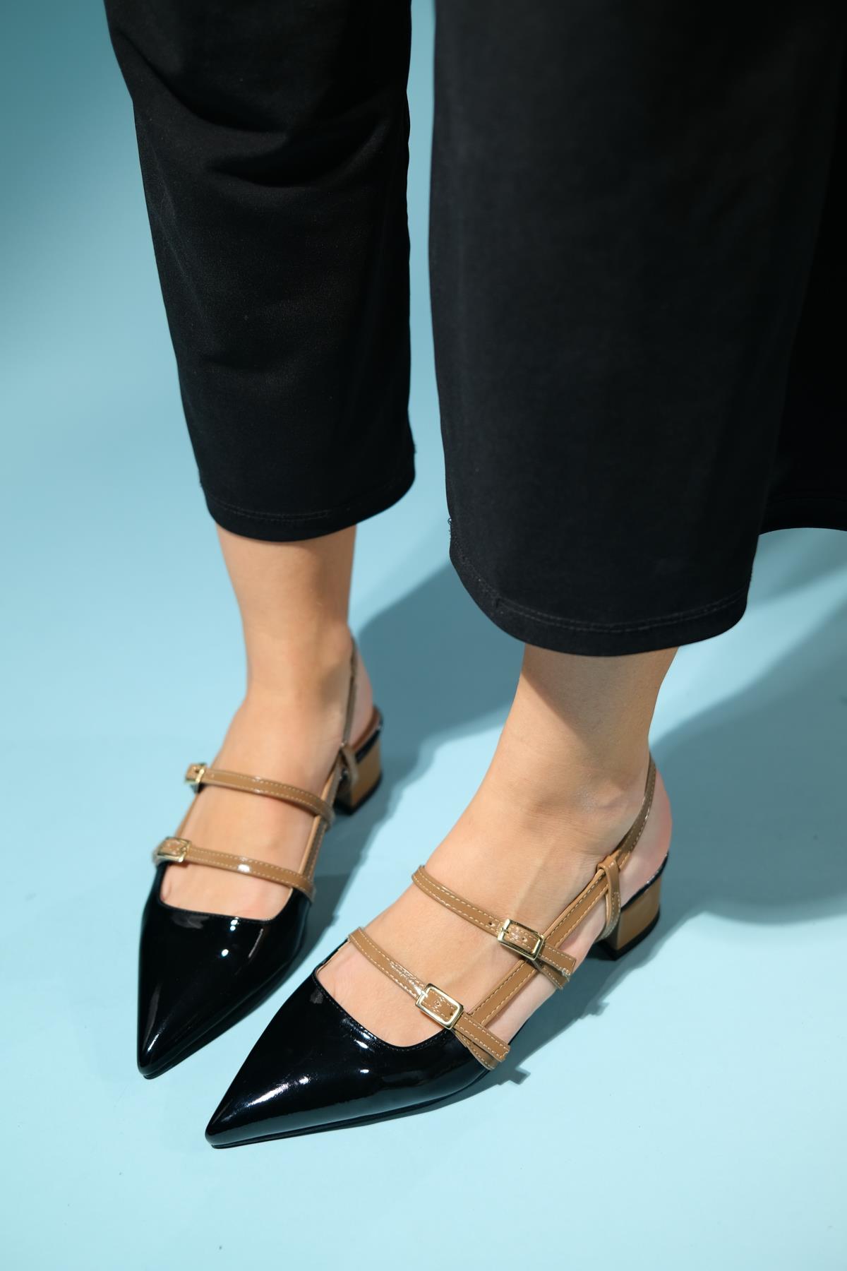 Cenova - Black-Brown Heeled Sandal (Women)