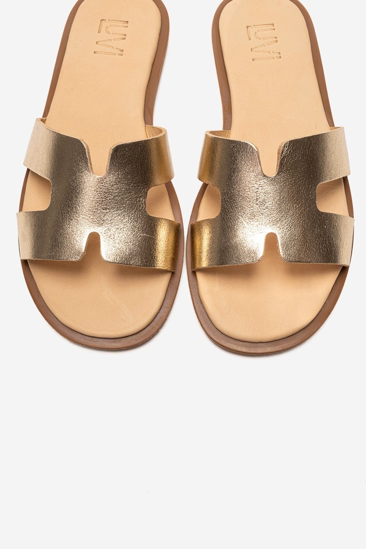 BIORA - Gold Genuine Leather Slide (Women)