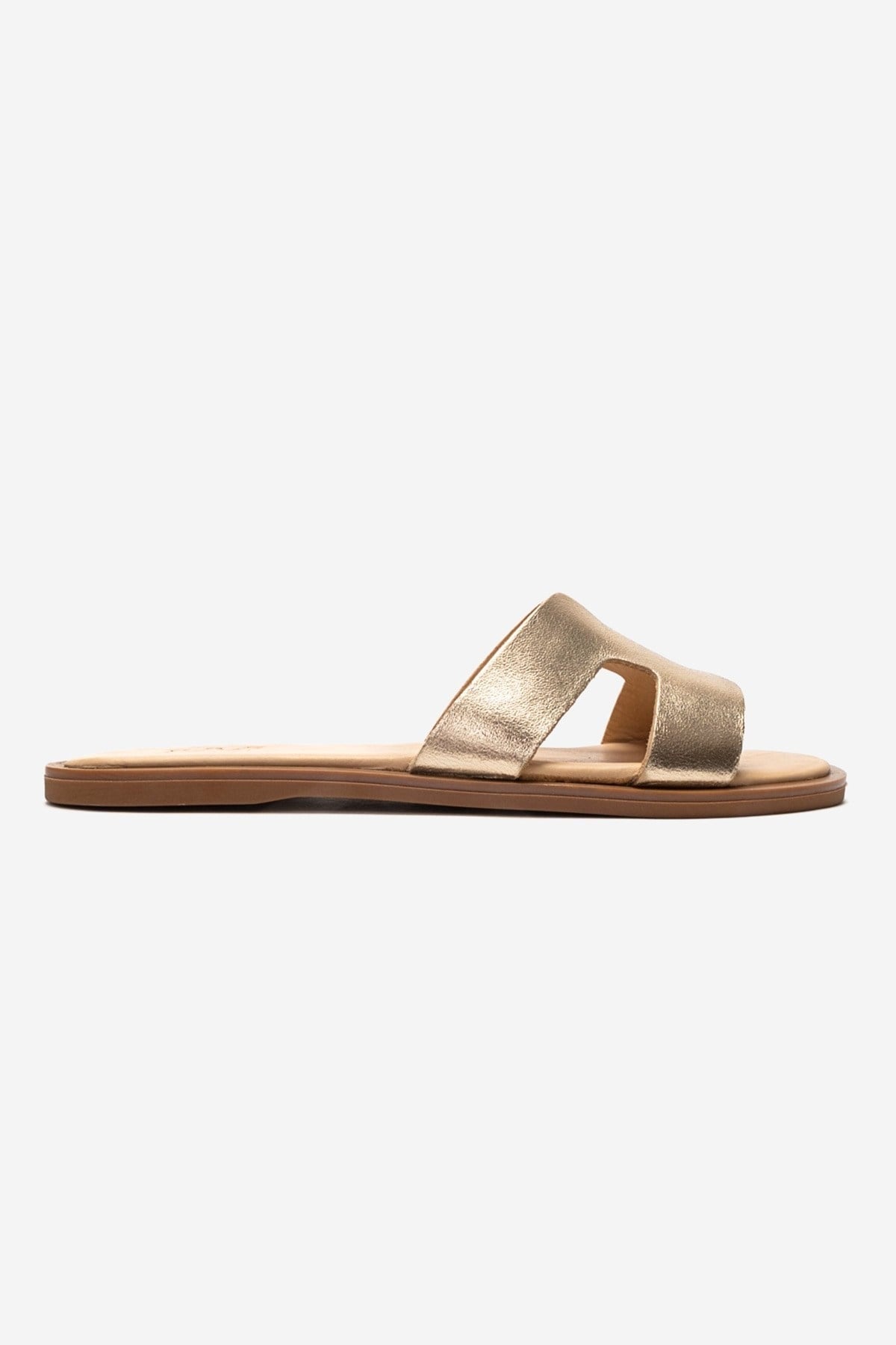 BIORA - Gold Genuine Leather Slide (Women)
