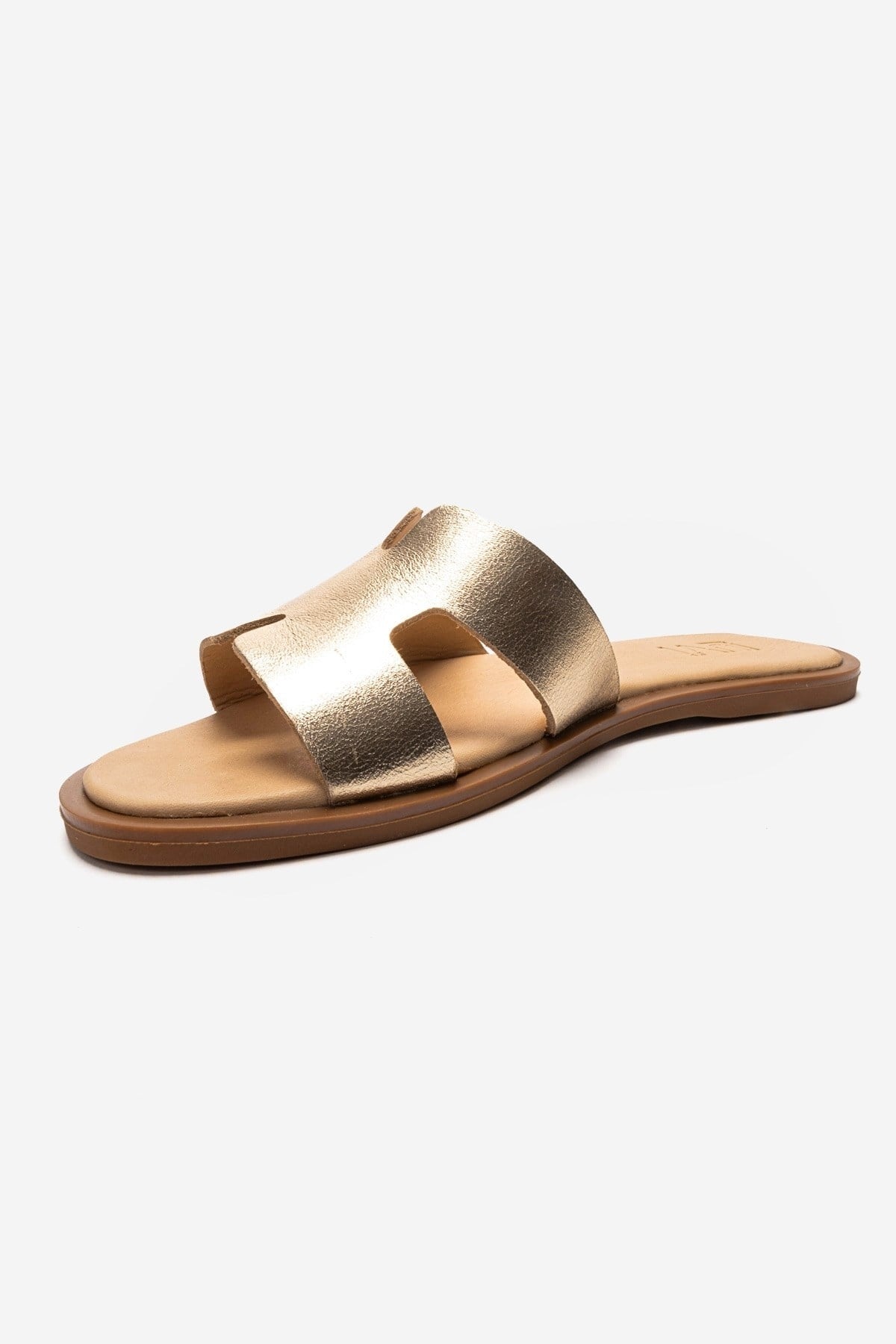 BIORA - Gold Genuine Leather Slide (Women)