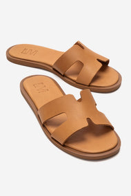 BIORA - Cognac Genuine Leather Slide (Women)