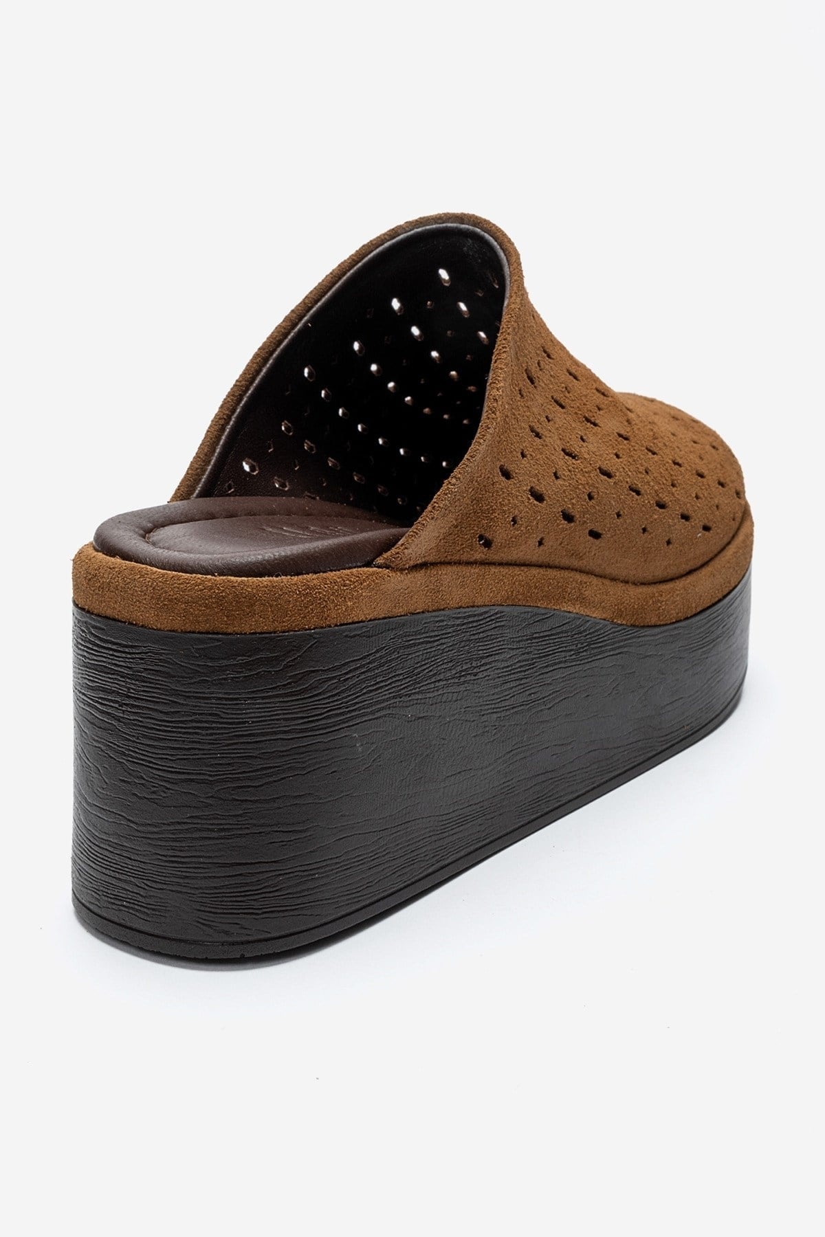 Lune - Taupe Genuine Leather Platform Mule (Women)