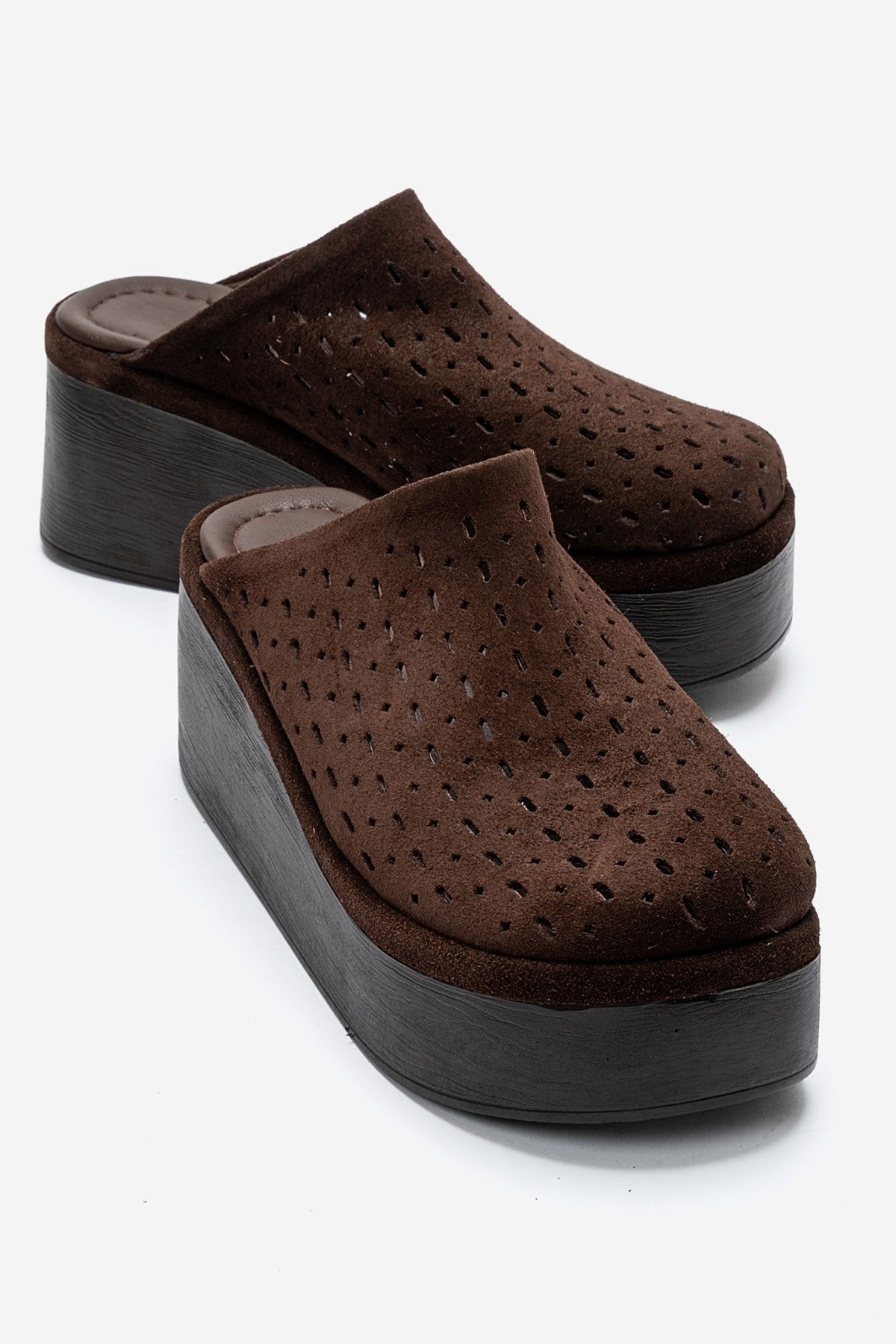 Lune - Brown Genuine Leather Platform Mule (Women)