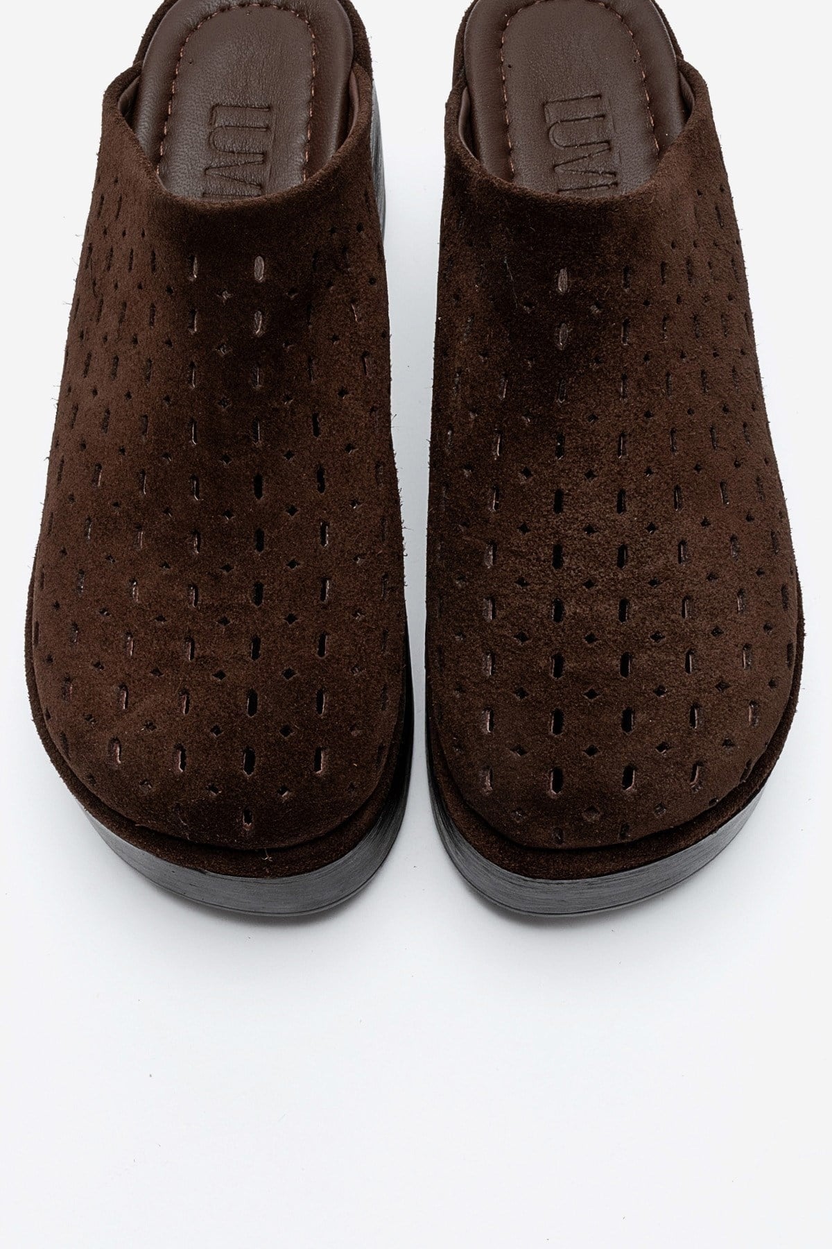 Lune - Brown Genuine Leather Platform Mule (Women)