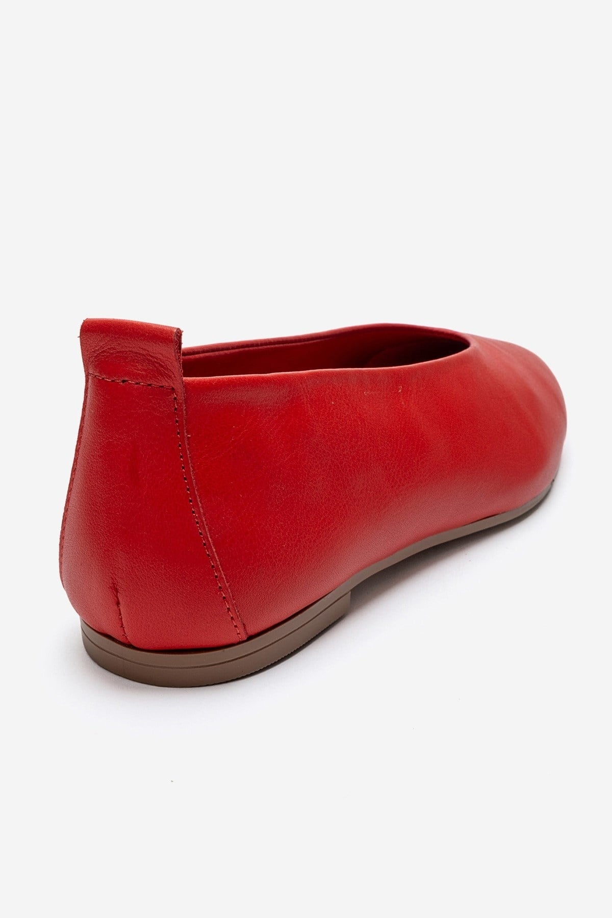Jenas - Red Genuine Leather Pointed Toe Ballet Flat (Women)