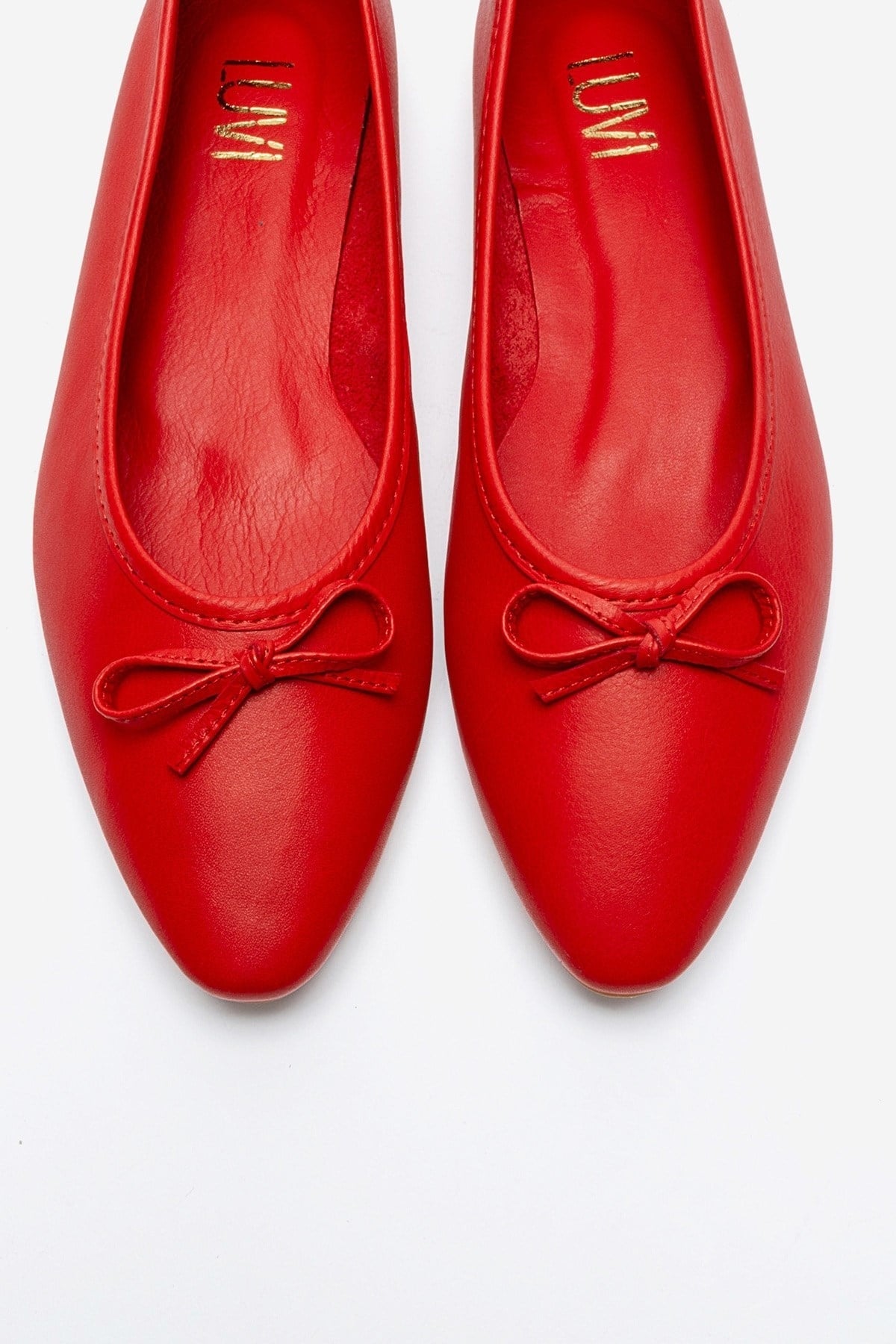 Umiel - Red Genuine Leather Bow Ballet Flat (Women)