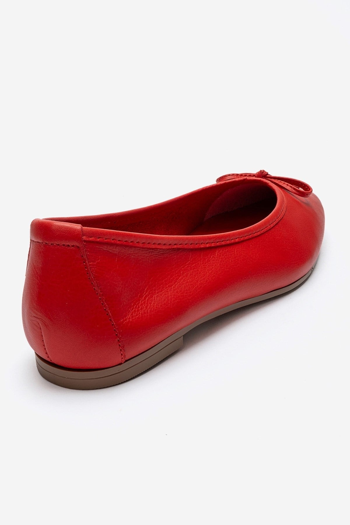 Umiel - Red Genuine Leather Bow Ballet Flat (Women)