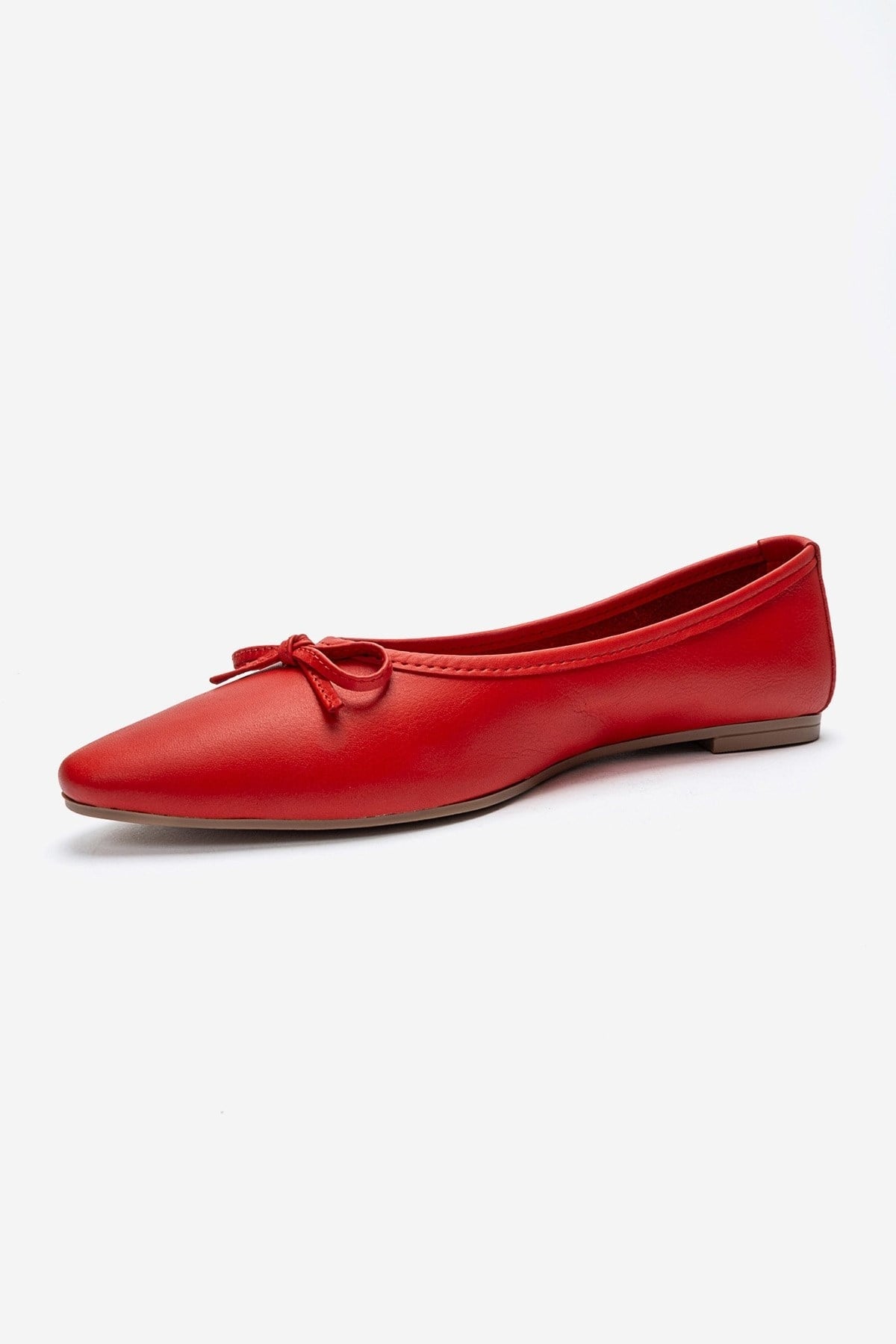 Umiel - Red Genuine Leather Bow Ballet Flat (Women)