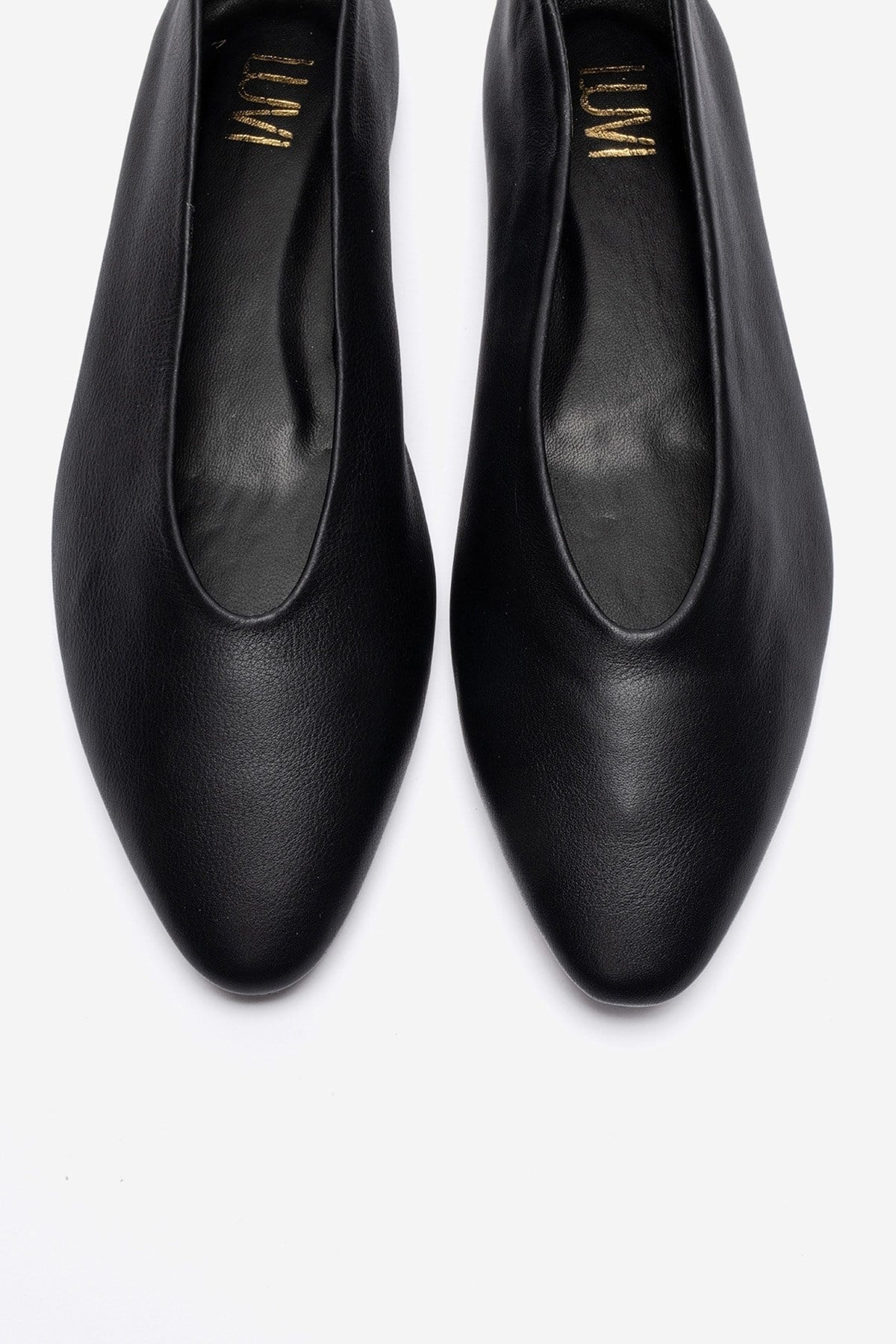 JENAS - Black Genuine Leather Ballet Flat (Women)