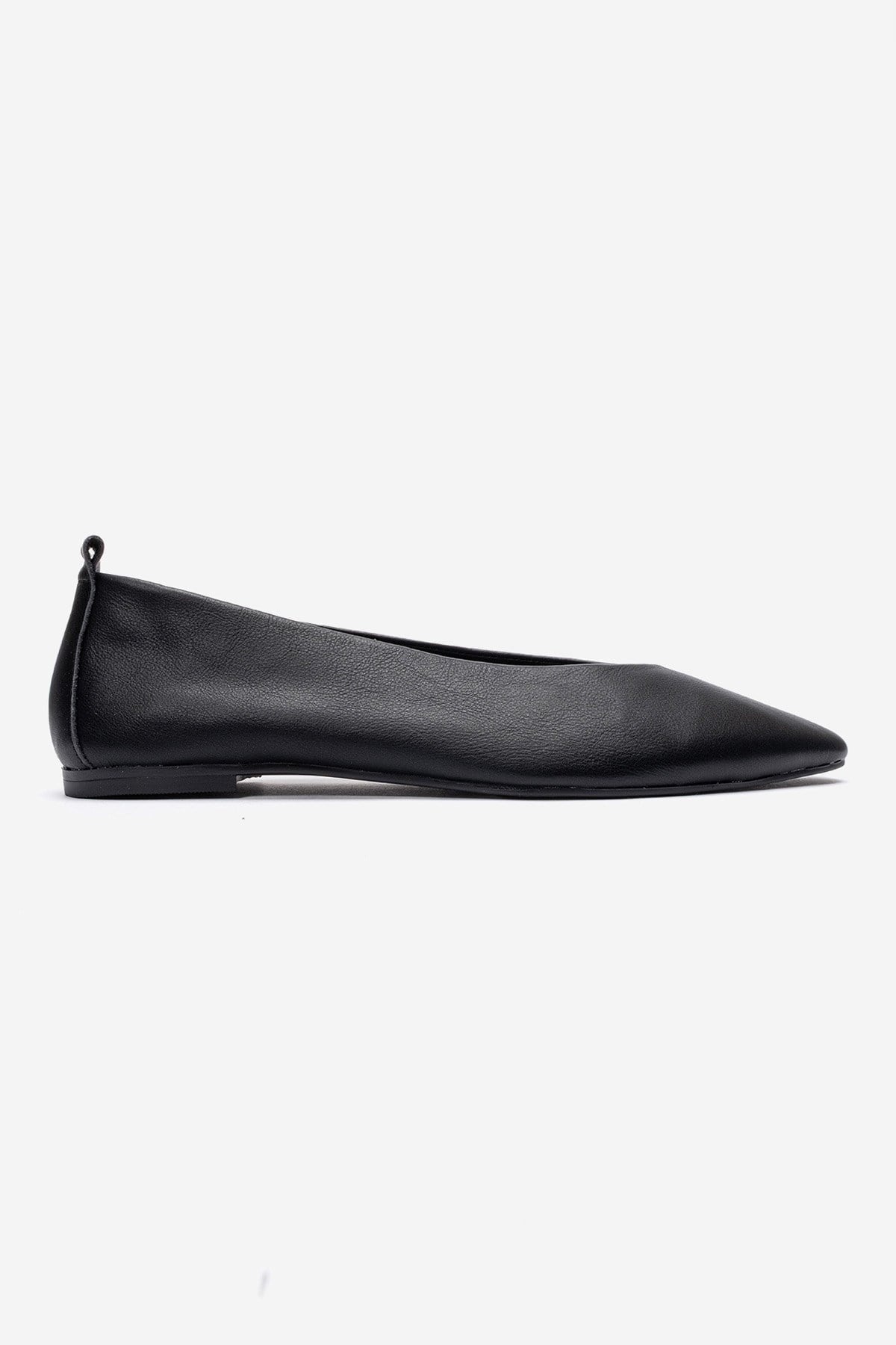 JENAS - Black Genuine Leather Ballet Flat (Women)