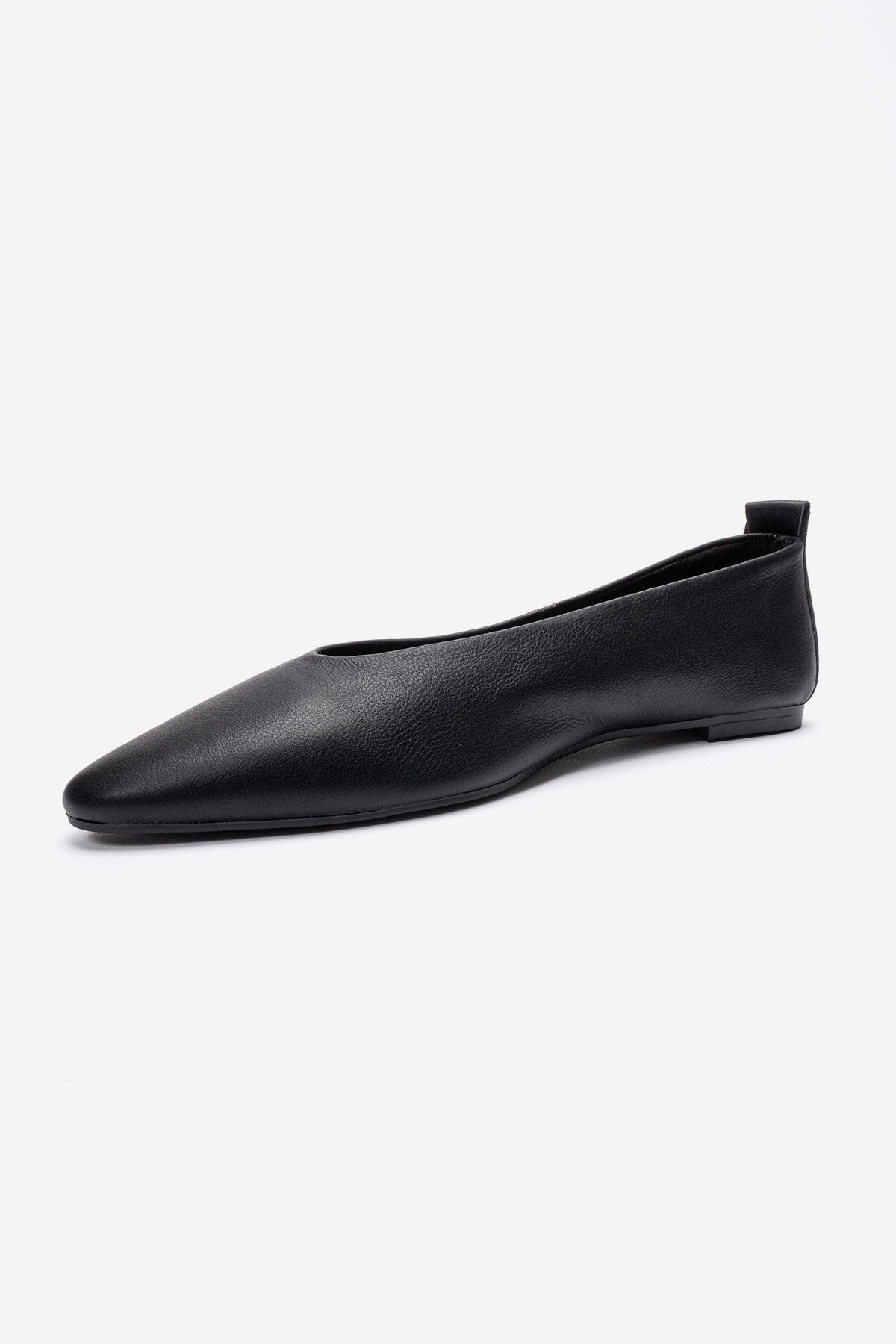 JENAS - Black Genuine Leather Ballet Flat (Women)