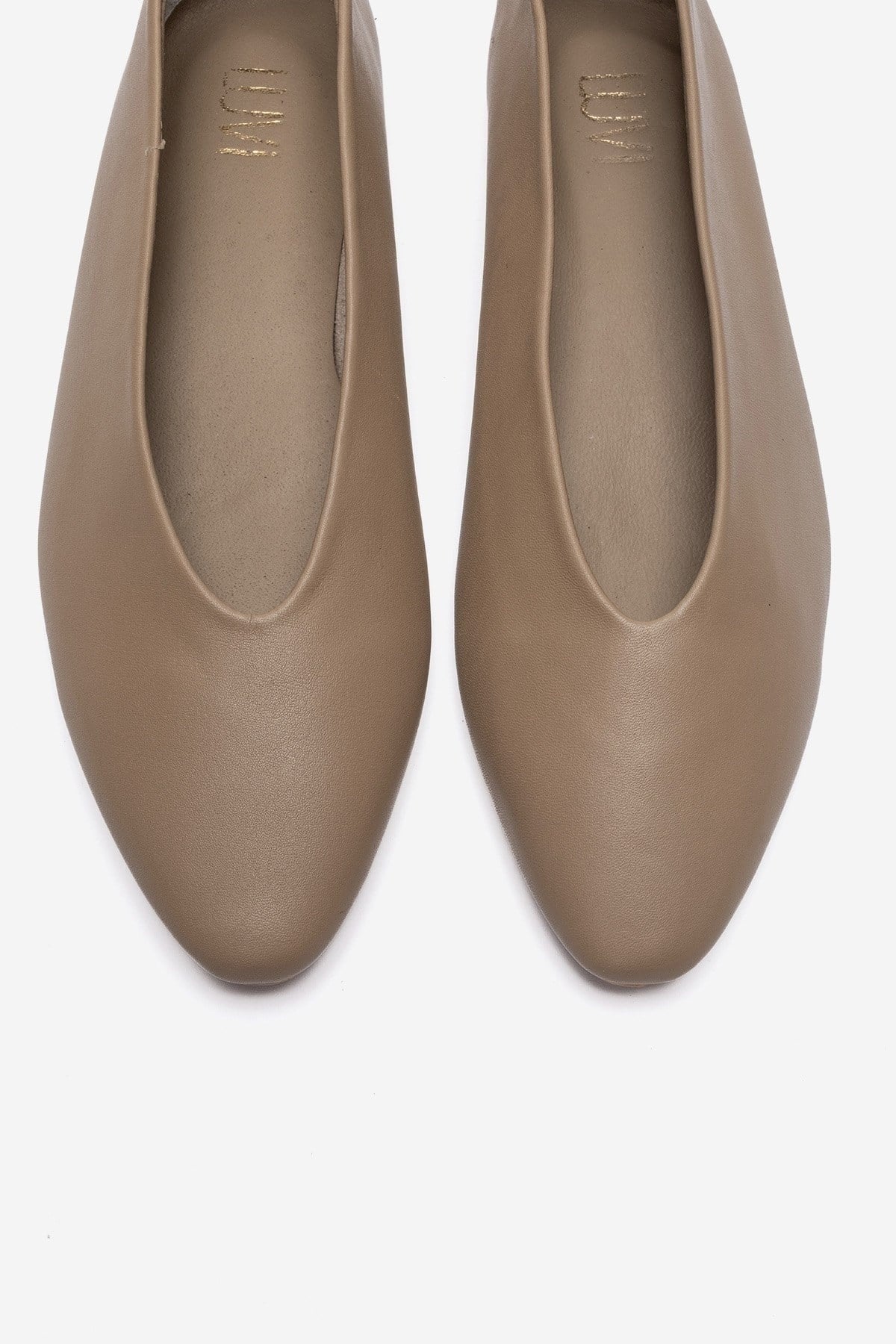 JENAS - Taupe Genuine Leather Ballet Flat (Women)