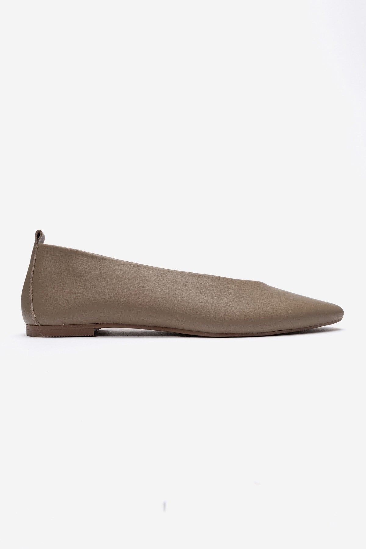 JENAS - Taupe Genuine Leather Ballet Flat (Women)