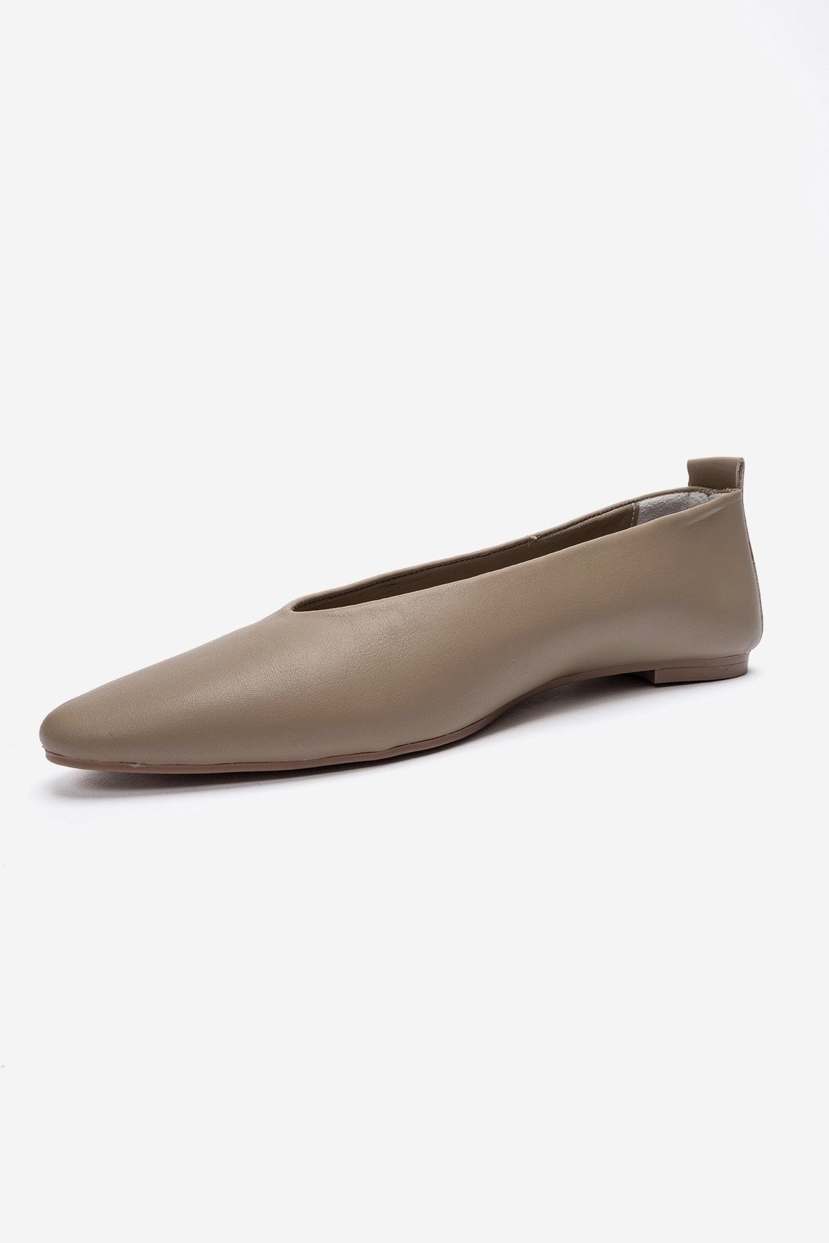 JENAS - Taupe Genuine Leather Ballet Flat (Women)