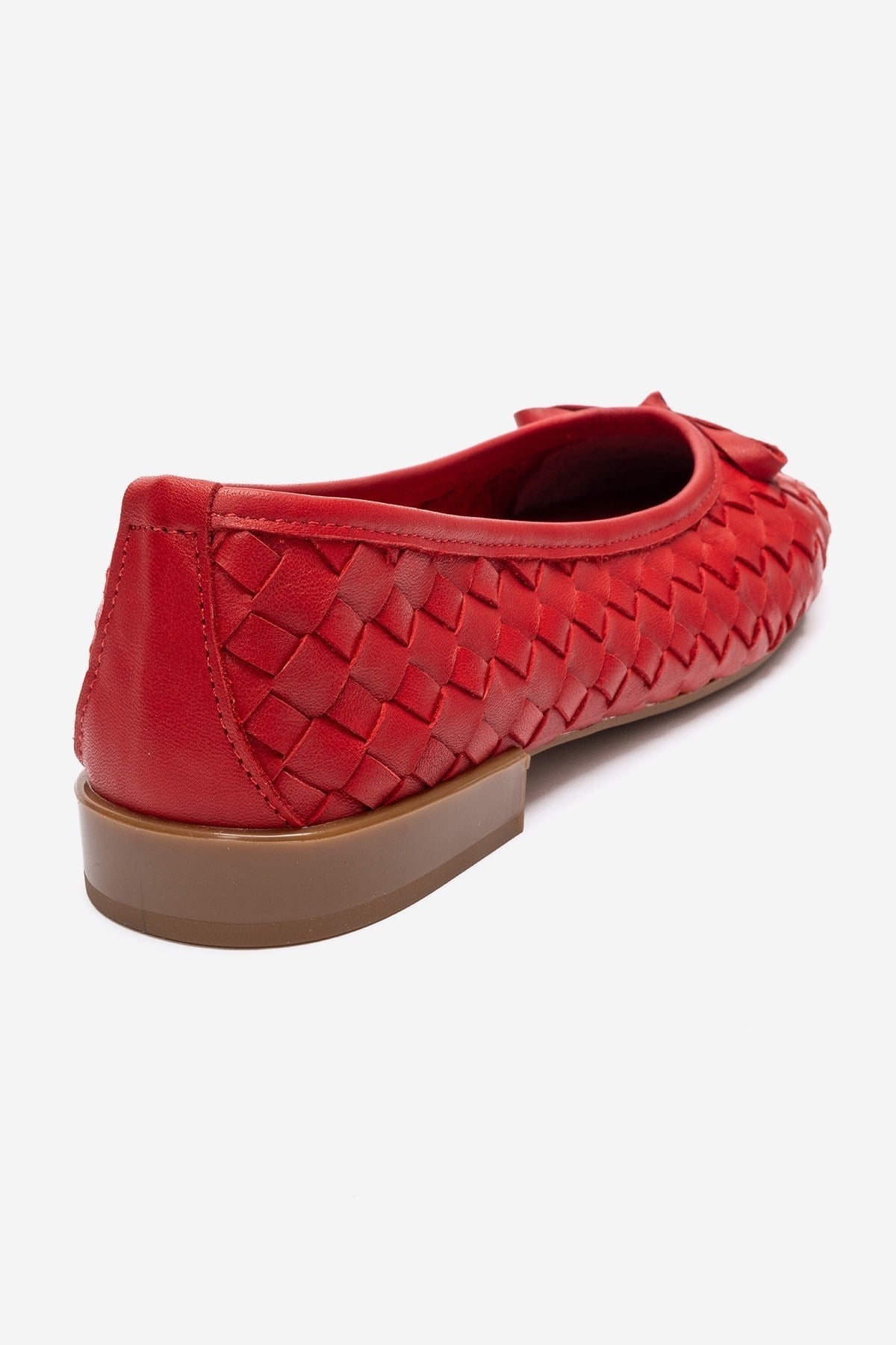 GAREN - Red Woven Genuine Leather Ballet Flat (Women)