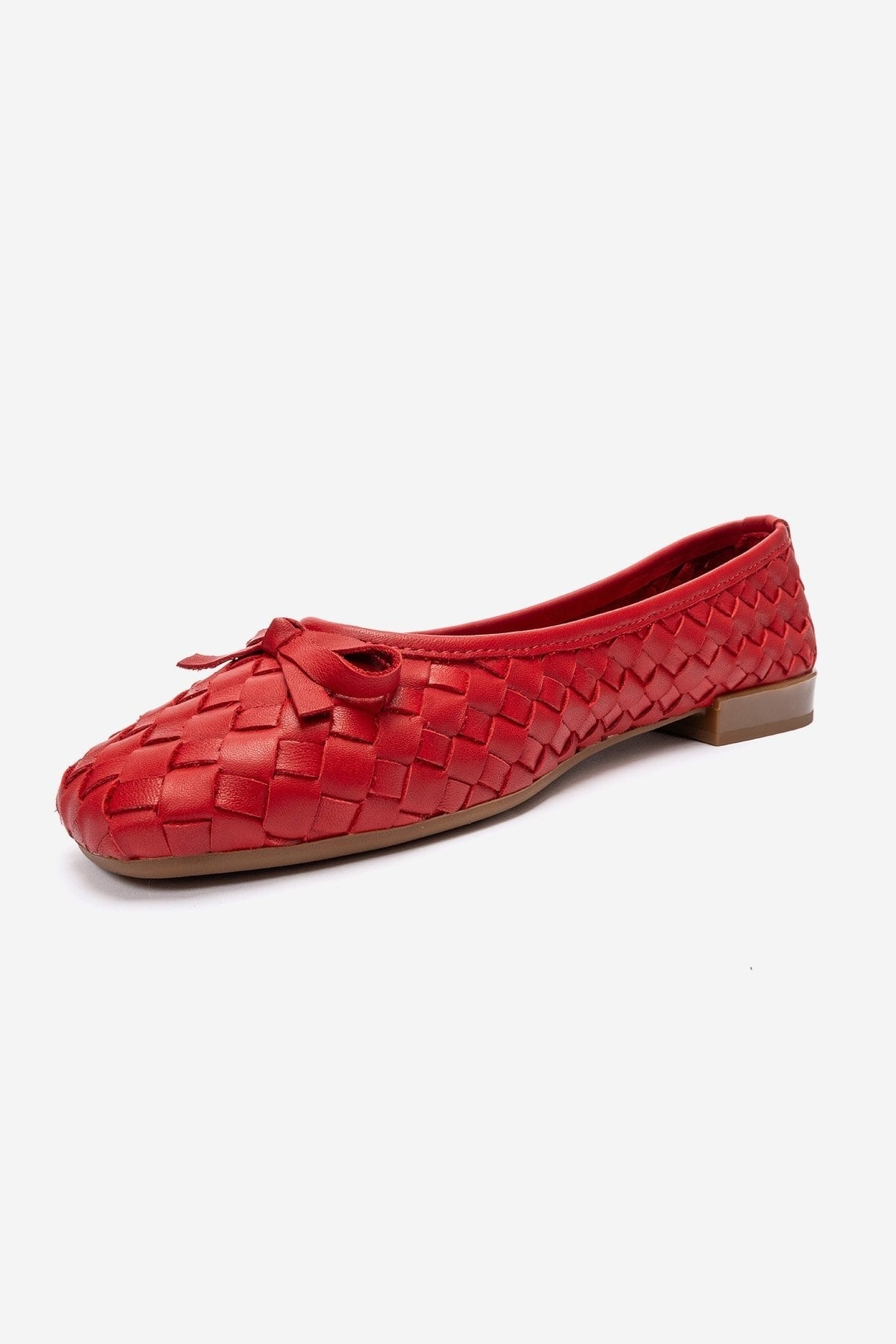 GAREN - Red Woven Genuine Leather Ballet Flat (Women)