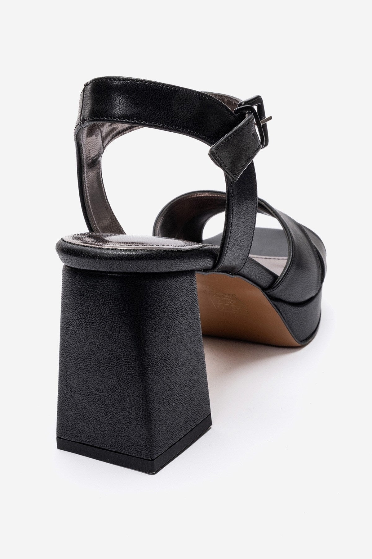 Lisbon - Black Cross Strap Platform Heel (Women)