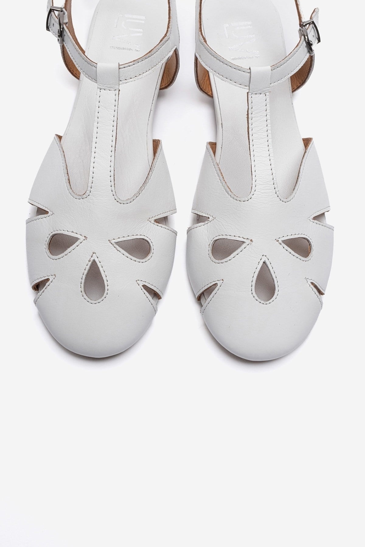 NATHALIE - White Genuine Leather Sandal (Women)