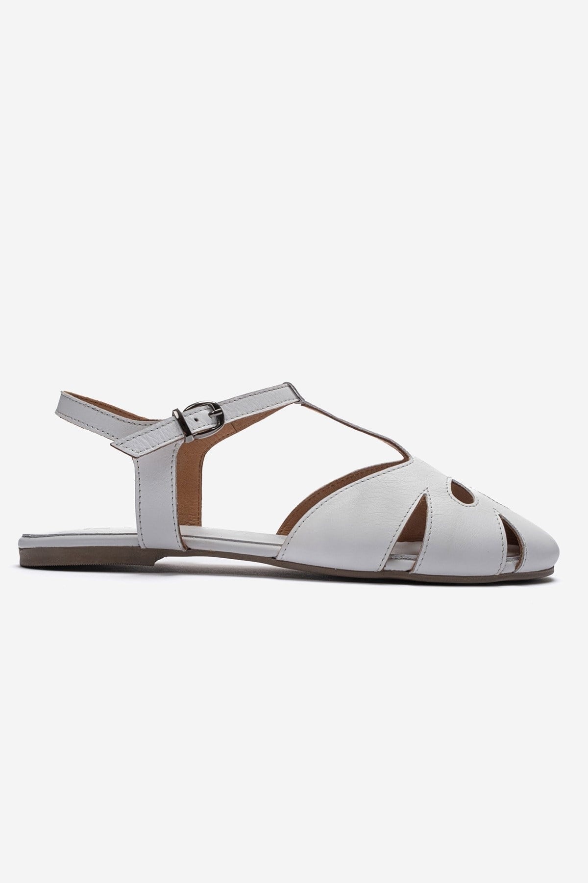NATHALIE - White Genuine Leather Sandal (Women)