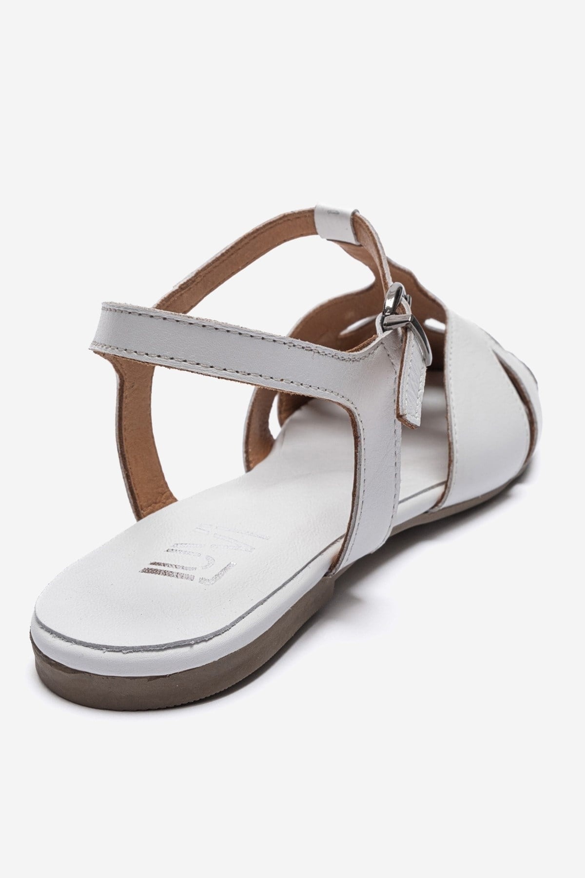 NATHALIE - White Genuine Leather Sandal (Women)