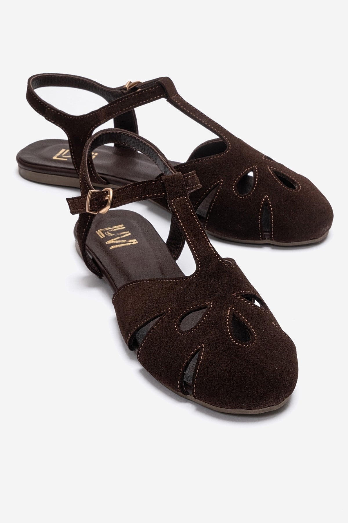 NATHALIE - Brown Genuine Leather Sandal (Women)