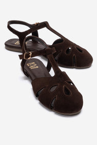 NATHALIE - Brown Genuine Leather Sandal (Women)